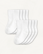 Newborn Gripper Crew Socks 4-pack (0-3 Months) - Bone