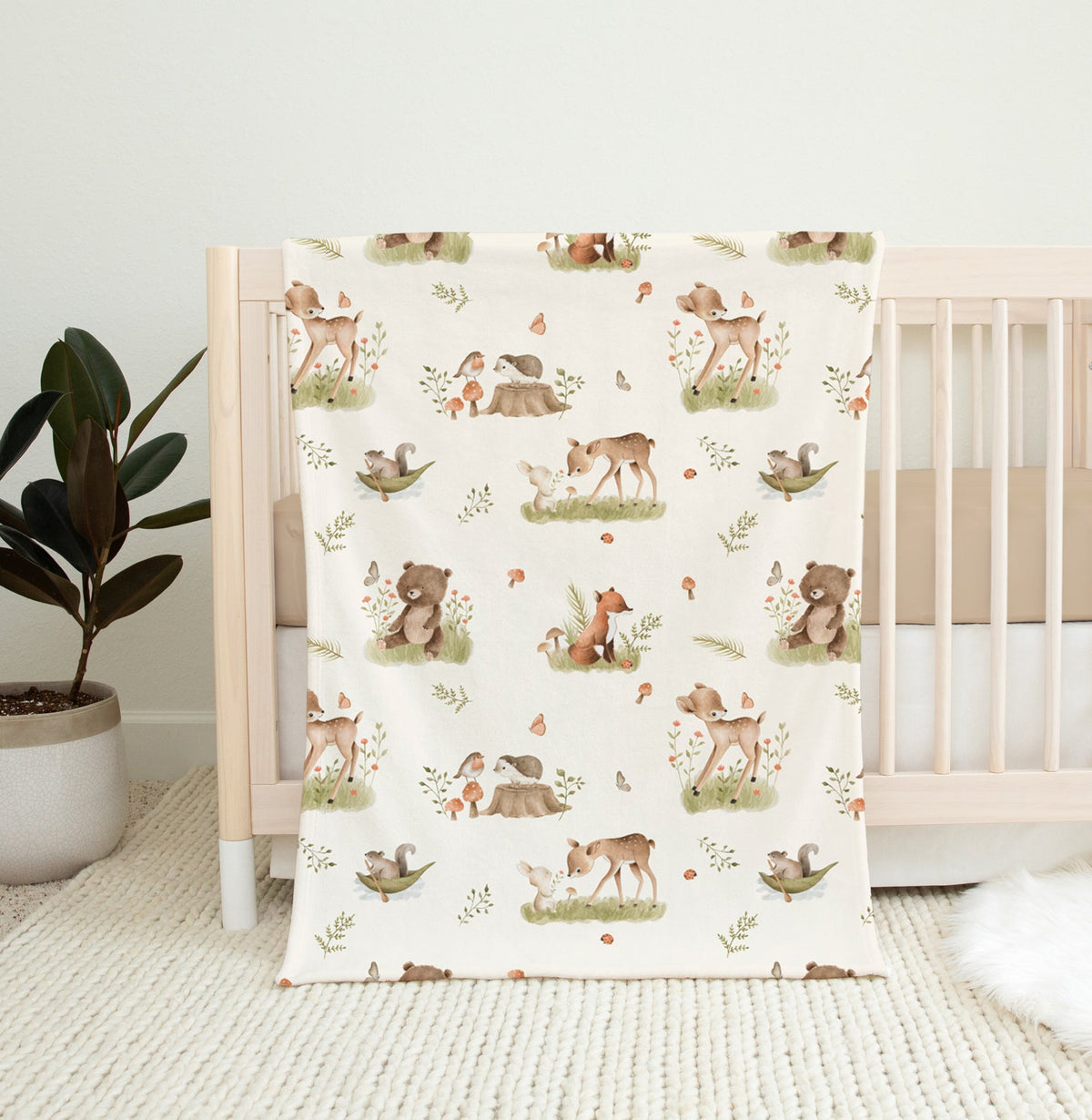 Woodland Forest Trees - Vintage Baby Blanket