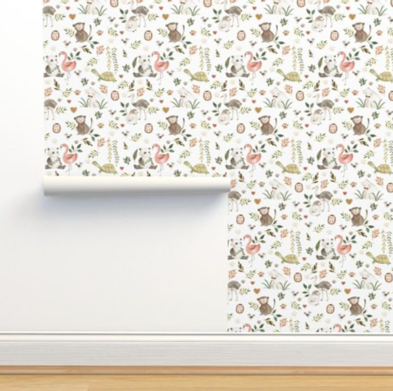 Butterflies & Wild Flowers Wallpaper - Nursery Wall Decor Wallpapers