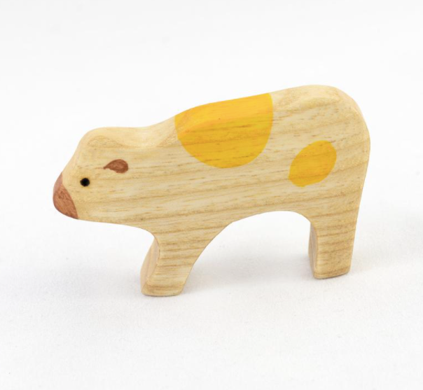 Wooden Calf Figurine Toy