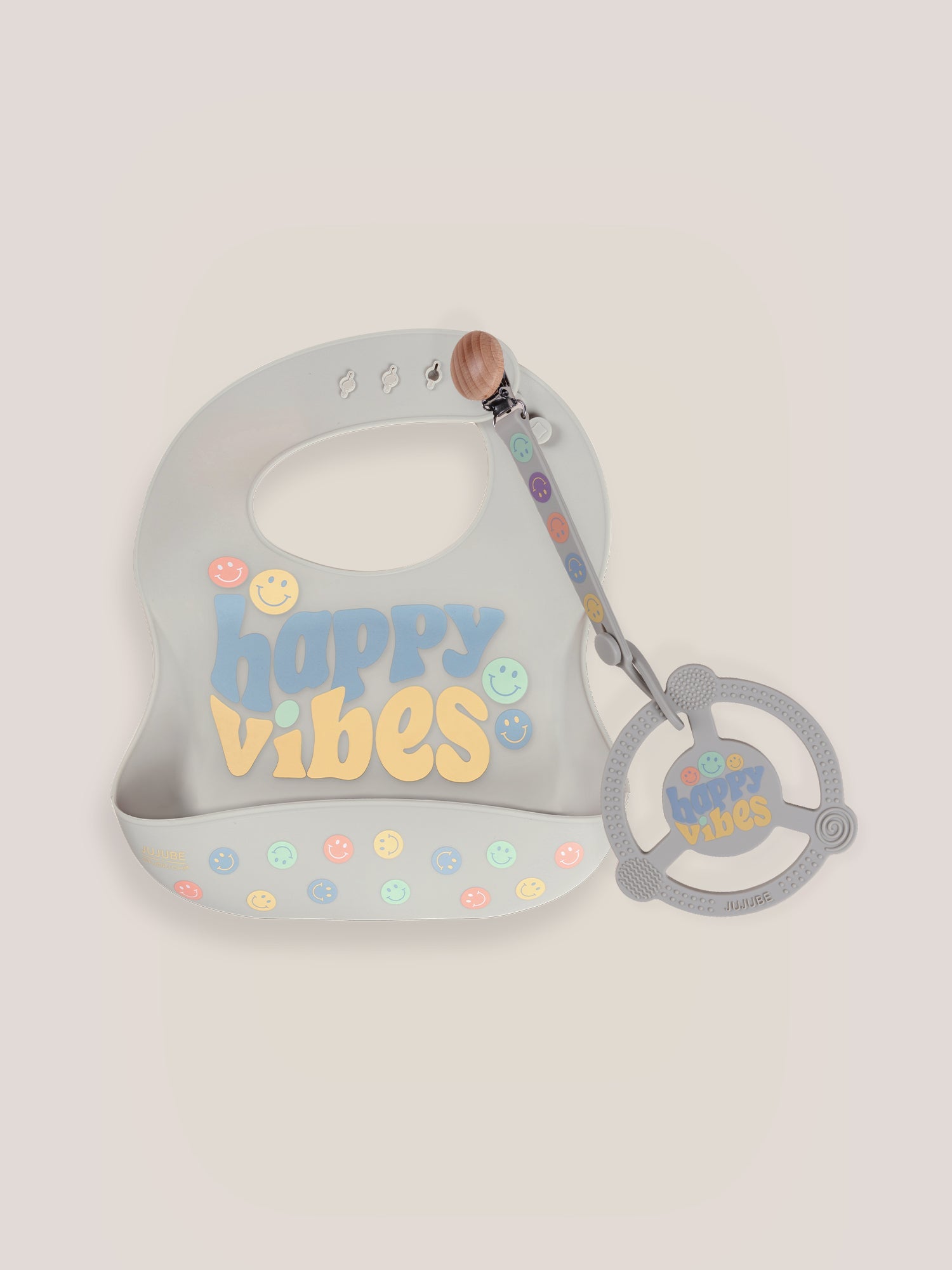 Bib And Teether Baby Bundle - Happy Baby Vibes