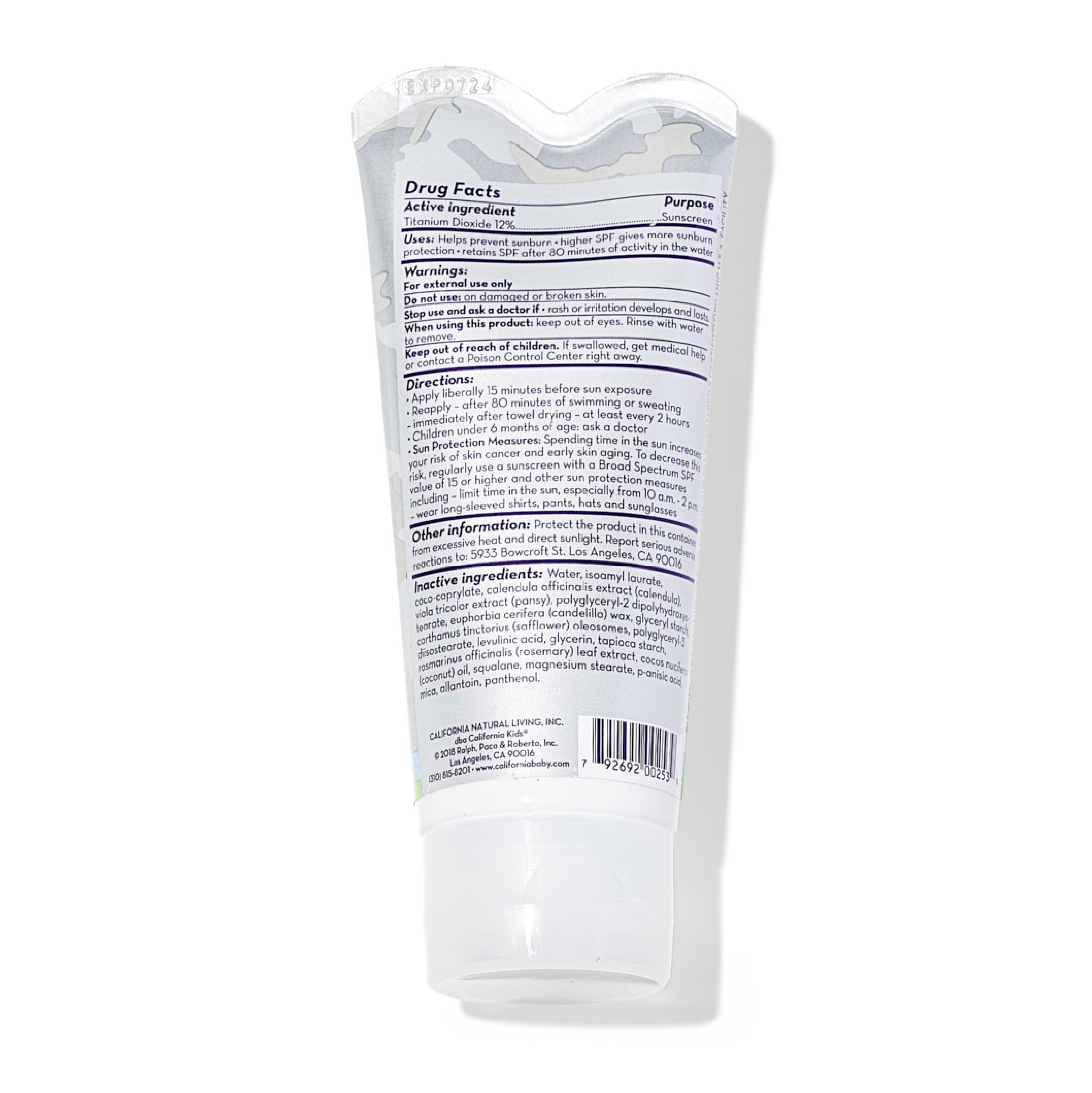California Kids® #supersensitive™ Broad Spectrum Spf 30+ Sunscreen