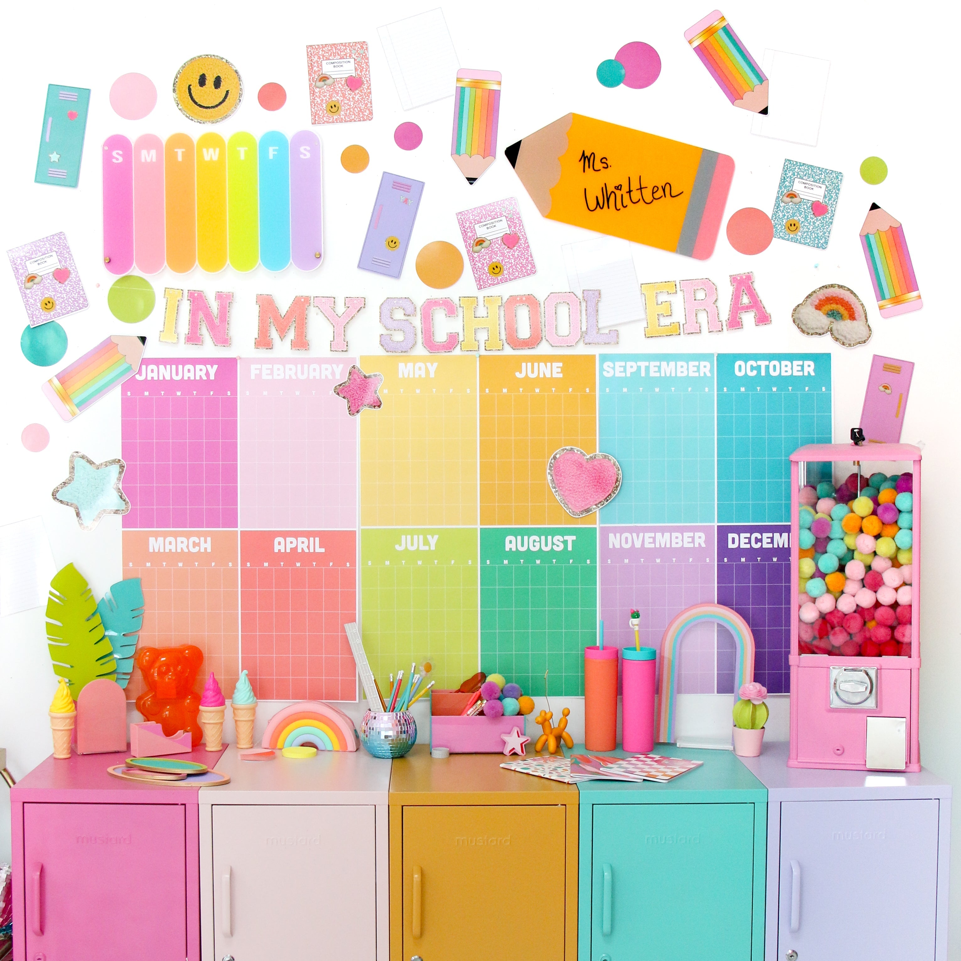 School Themed Giant Confetti - Patches, Lockers, Rainbow Pencils And More