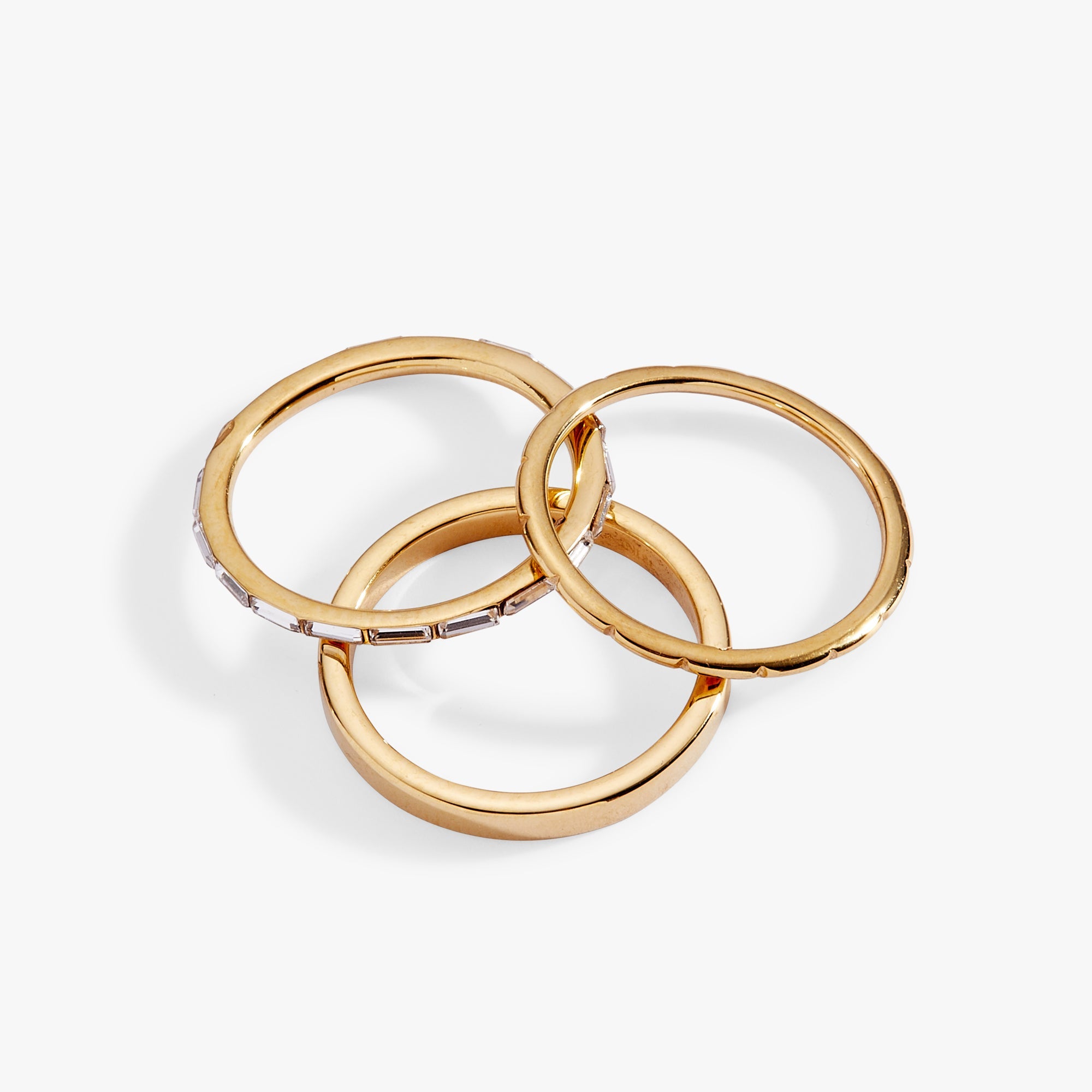 Baguette Stacking Ring Set Of 3