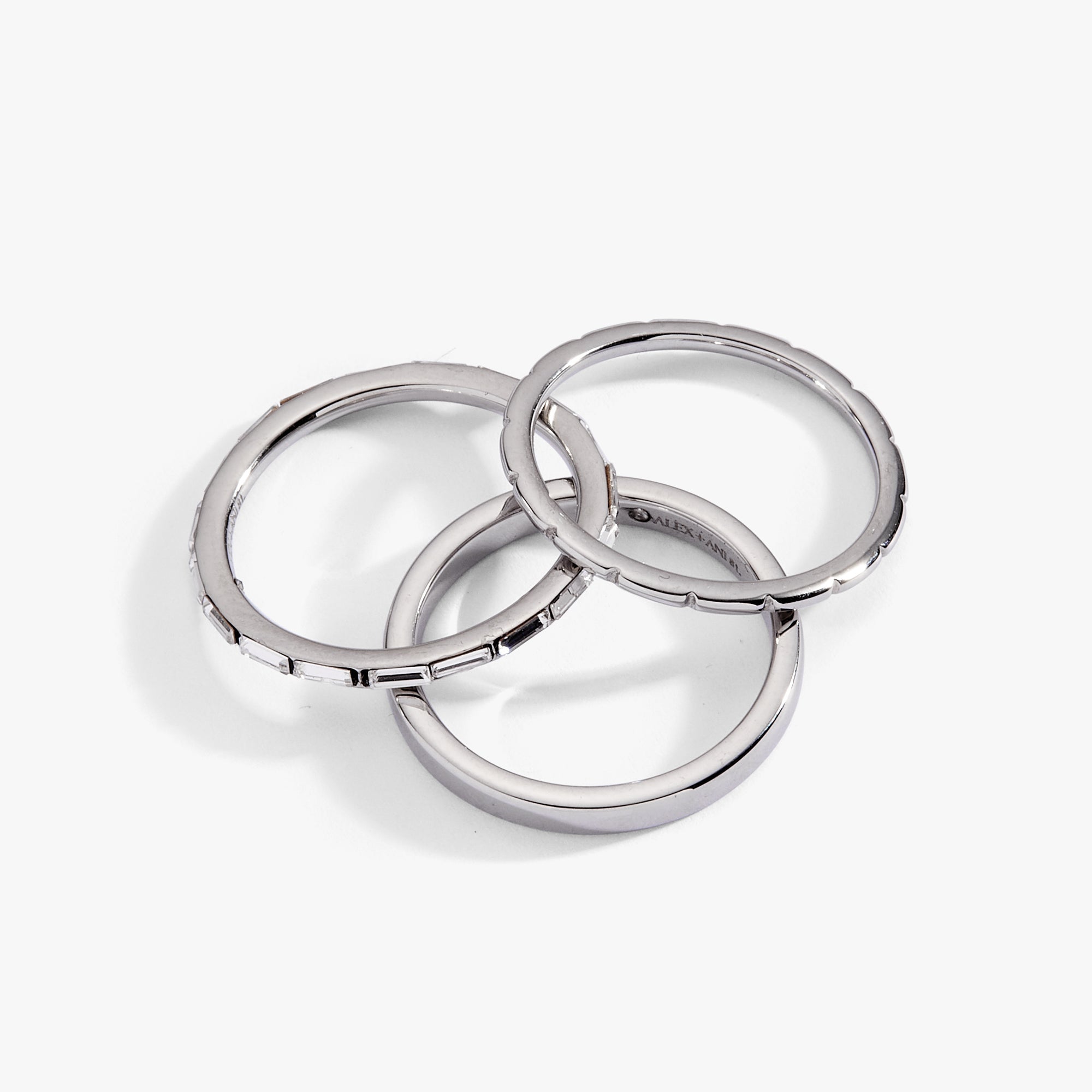 Baguette Stacking Ring Set Of 3