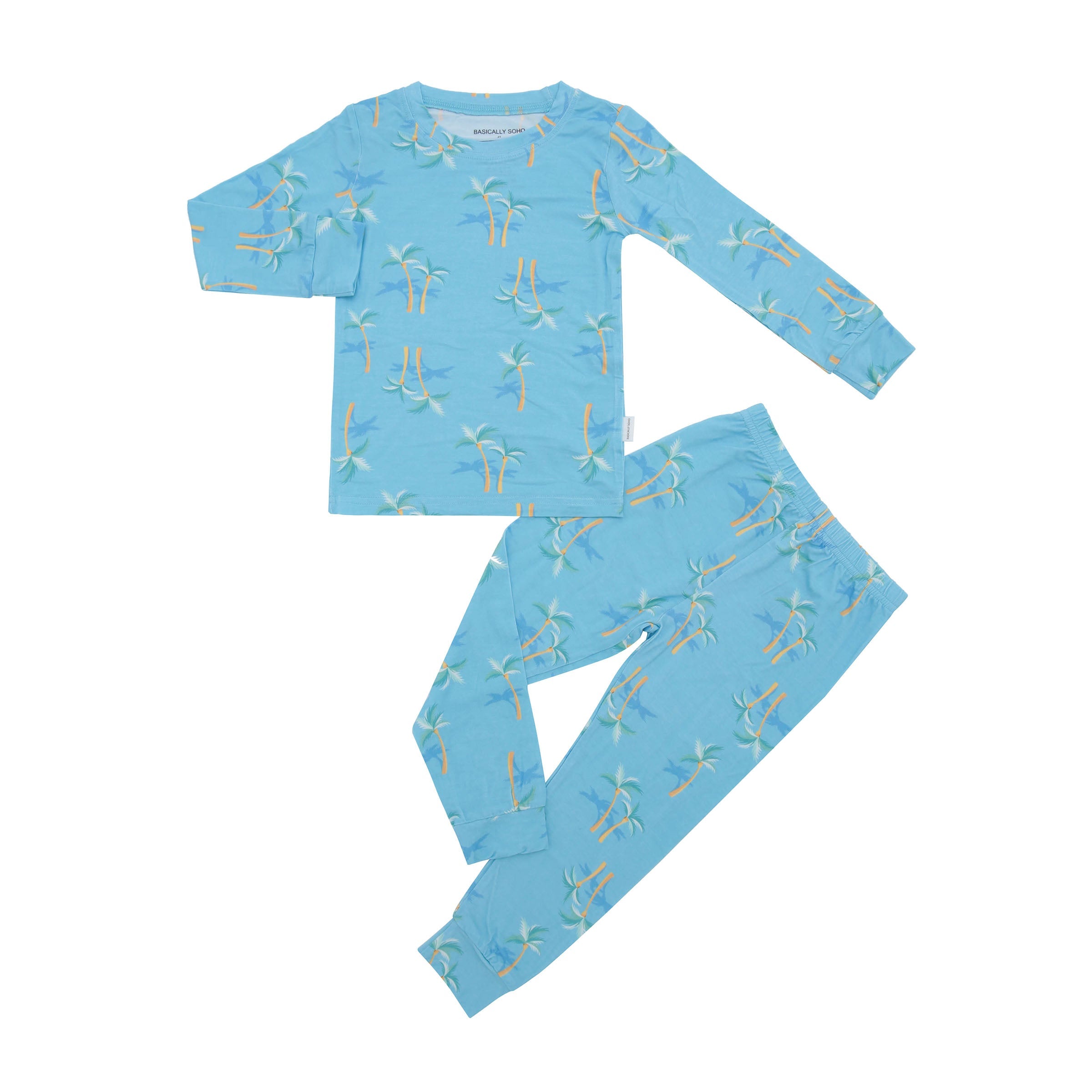 Miami Palm Tree Blue Two-piece Set