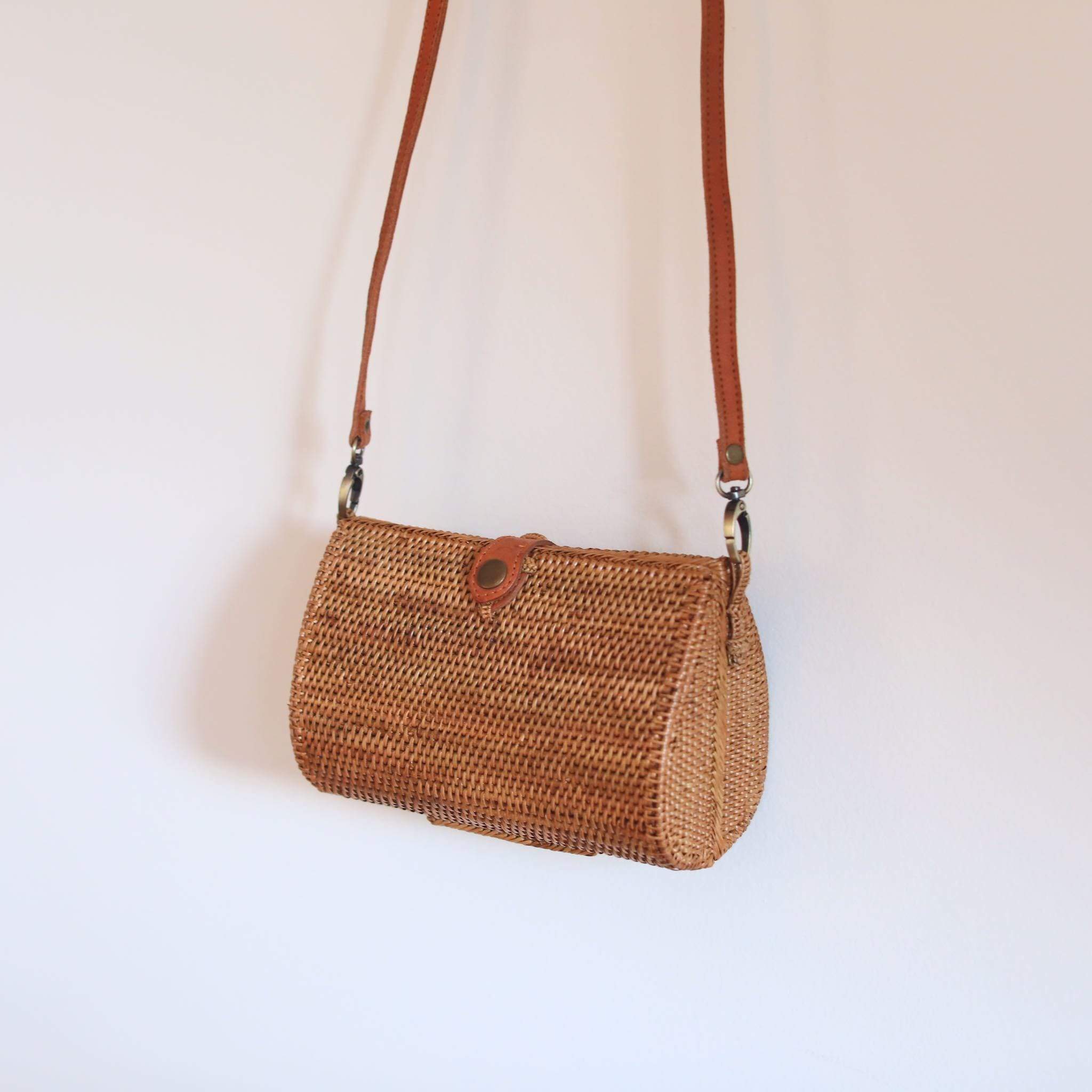 Bali Envelope Rattan Crossbody Bag