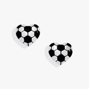 Soccer Heart Stud Earrings