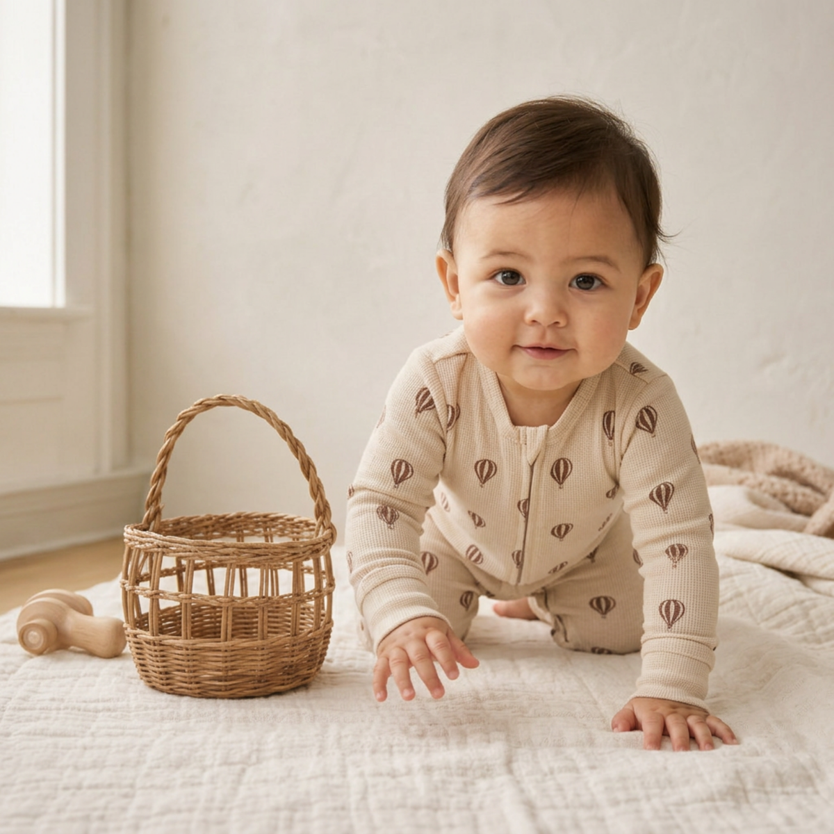 Organic 2-way Zip Romper - Ballon Voyage