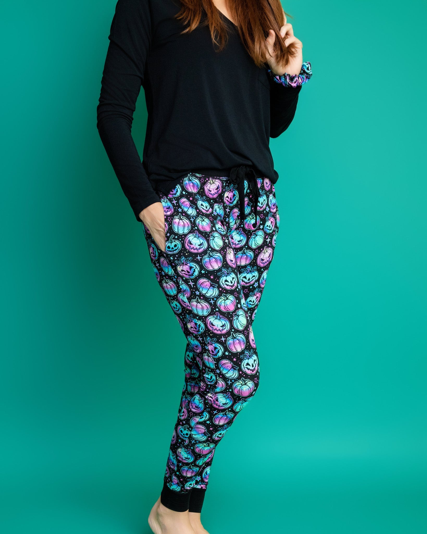 Halloween | Starlight Pumpkins | Women's Bamboo Jogger Pajama Pants