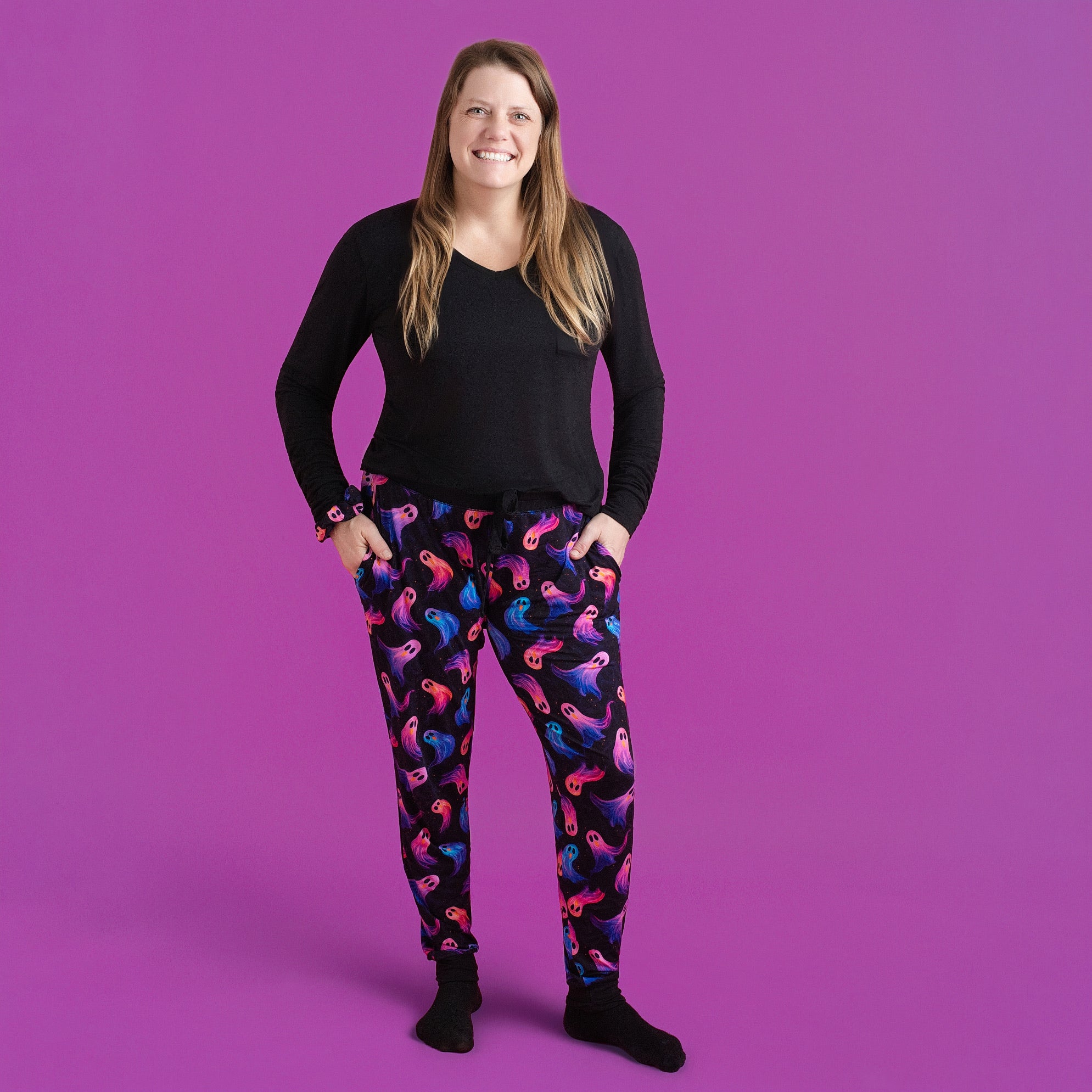 Halloween | Whirling Ghosts | Women's Bamboo Jogger Pajama Pants
