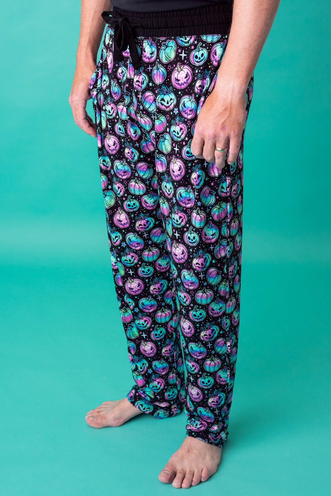 Halloween | Starlight Pumpkins | Men's Bamboo Relaxed Lounge Pajama Pants