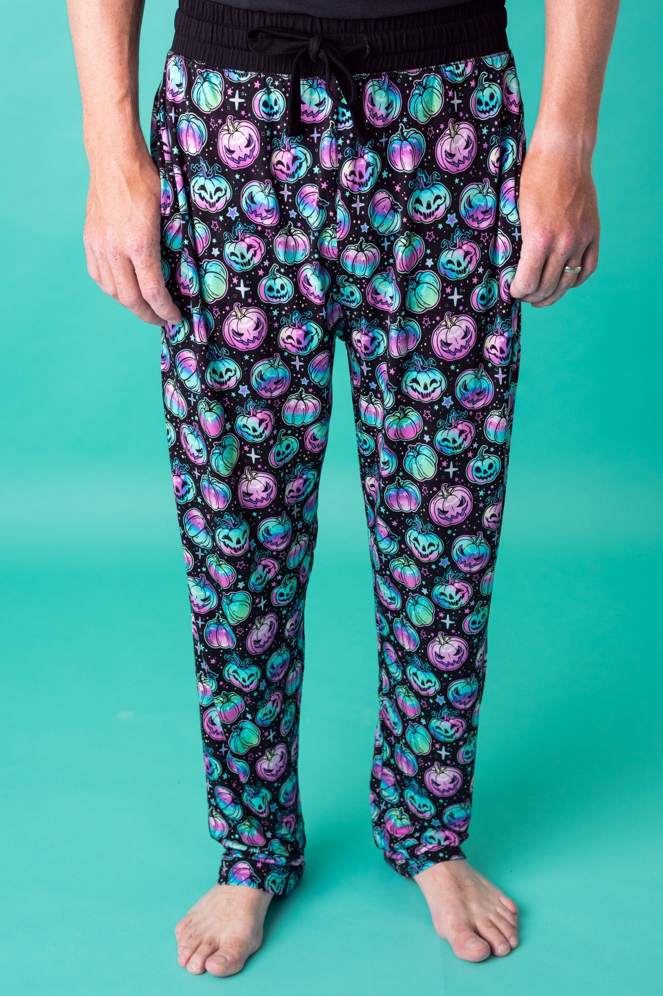 Halloween | Starlight Pumpkins | Men's Bamboo Relaxed Lounge Pajama Pants