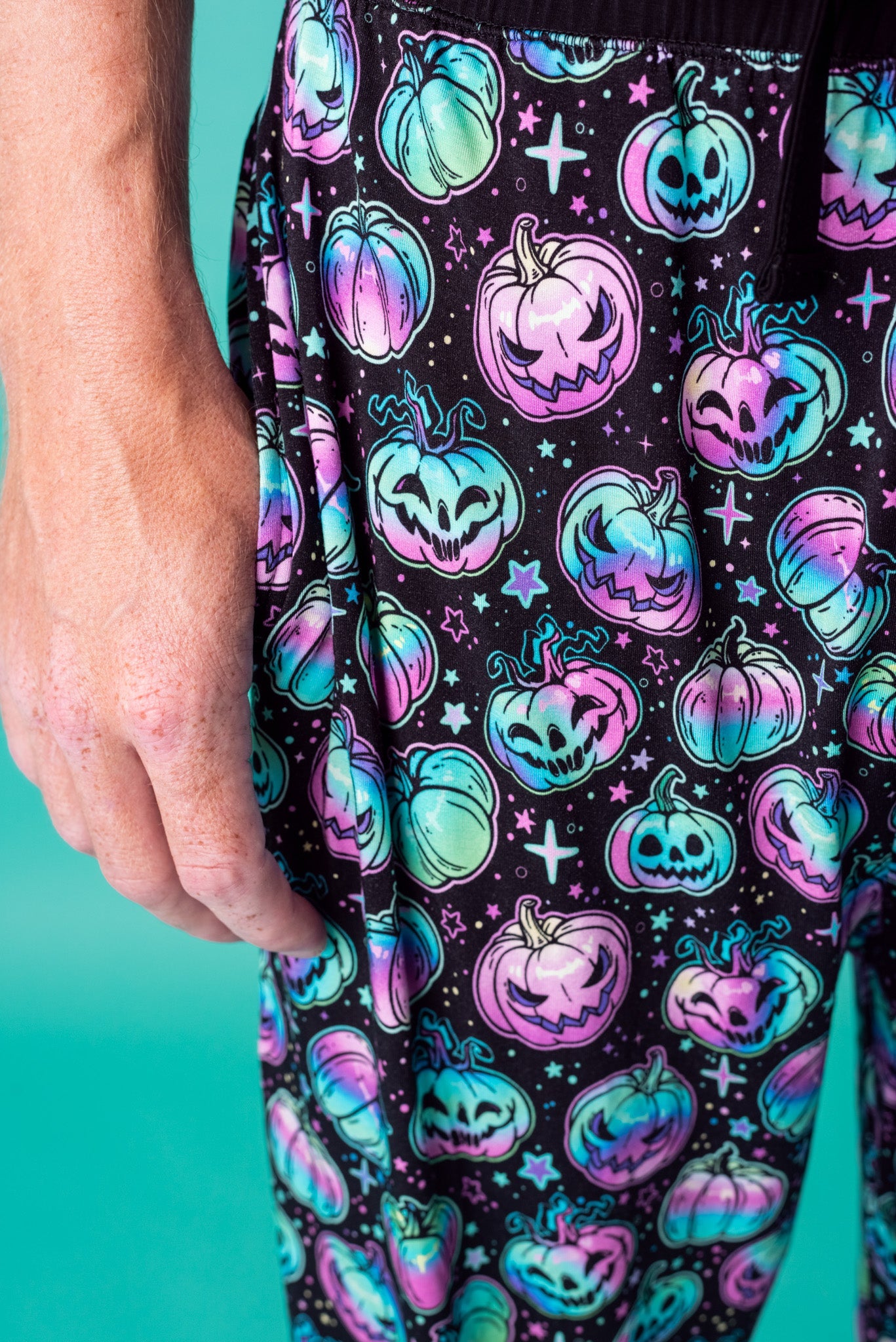 Halloween | Starlight Pumpkins | Men's Bamboo Relaxed Lounge Pajama Pants