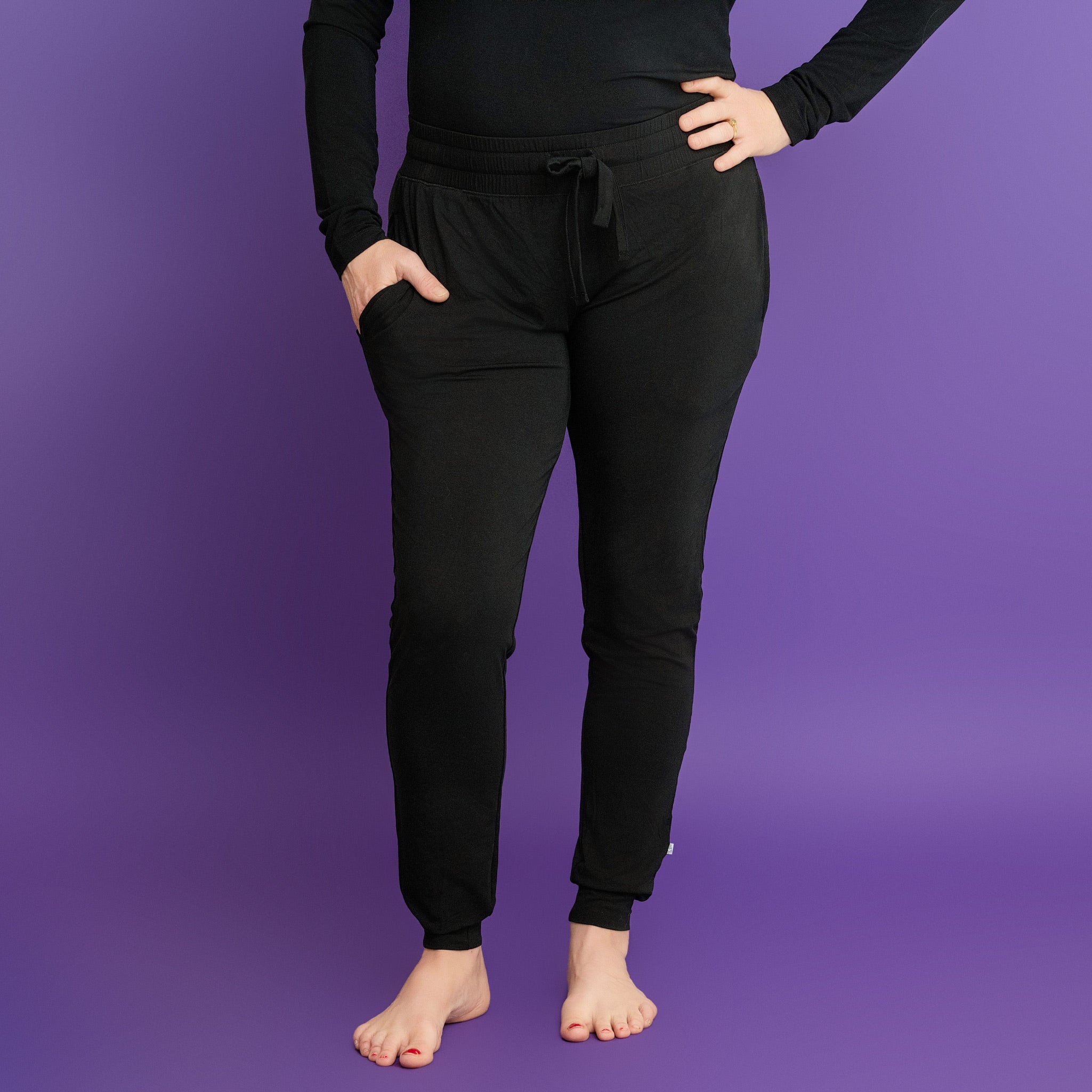 Black | Women's Bamboo Jogger Pajama Pants