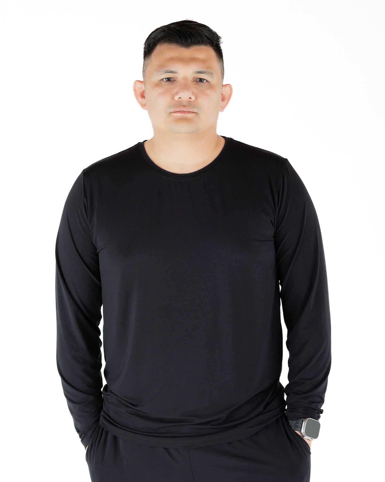 Black | Adult Bamboo Long Sleeve Top