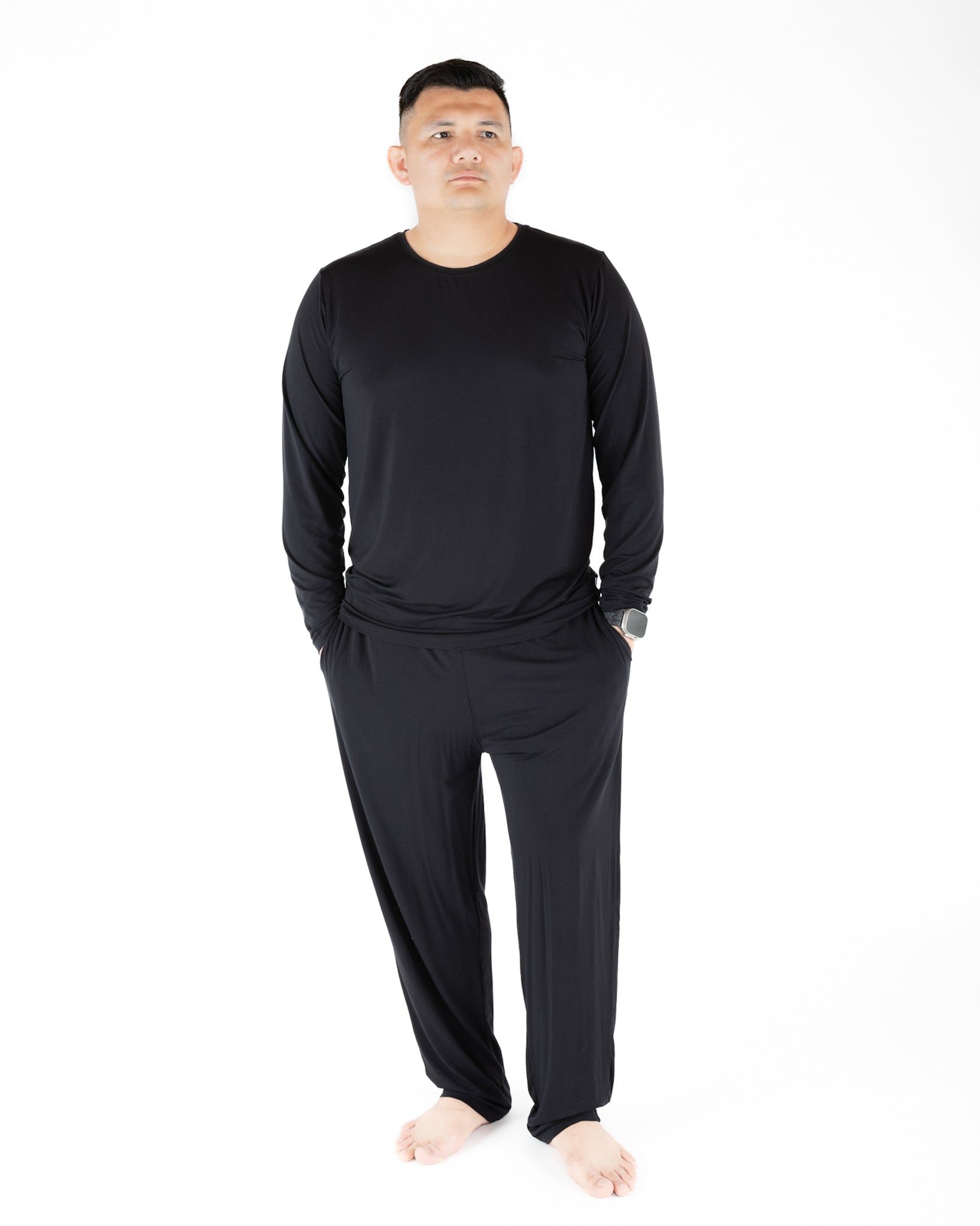 Black | Adult Bamboo Long Sleeve Top