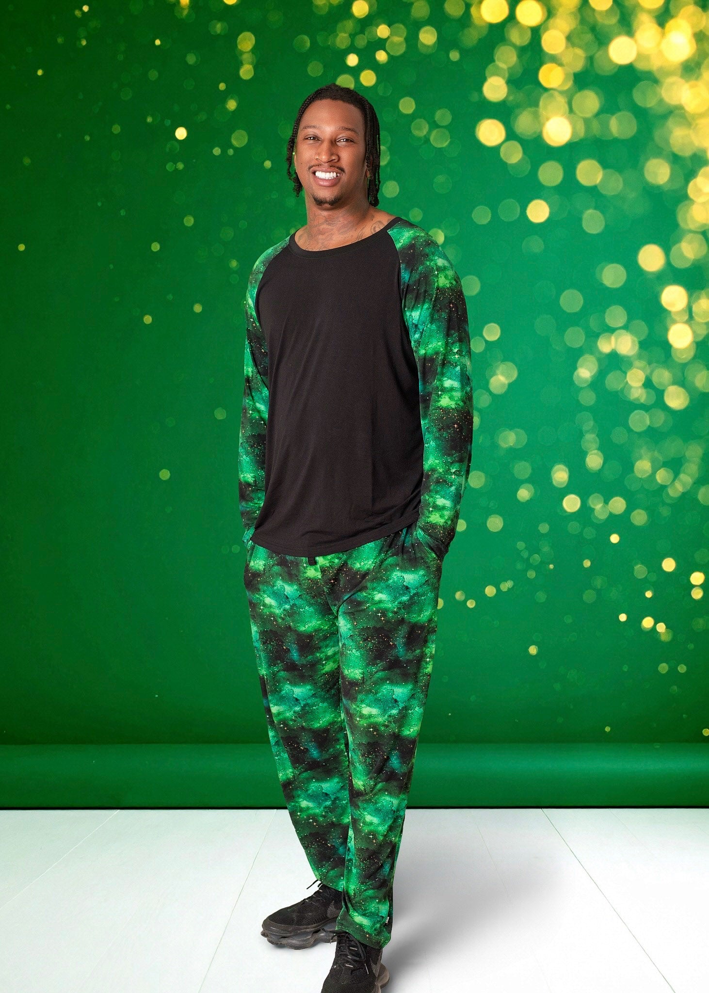 Wicked Cute | Green Galaxy Elixir | Adult Bamboo Raglan Top