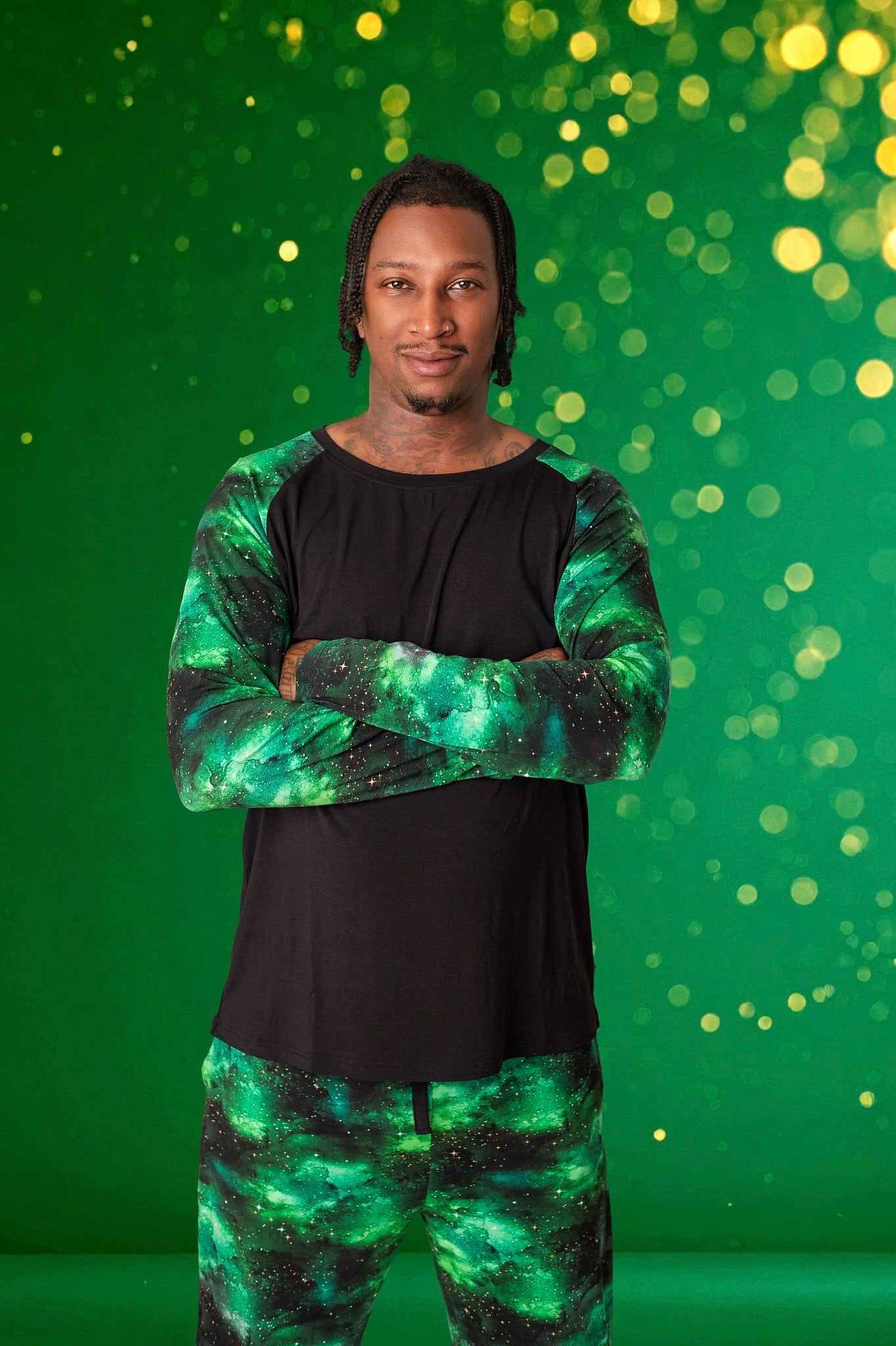 Wicked Cute | Green Galaxy Elixir | Adult Bamboo Raglan Top