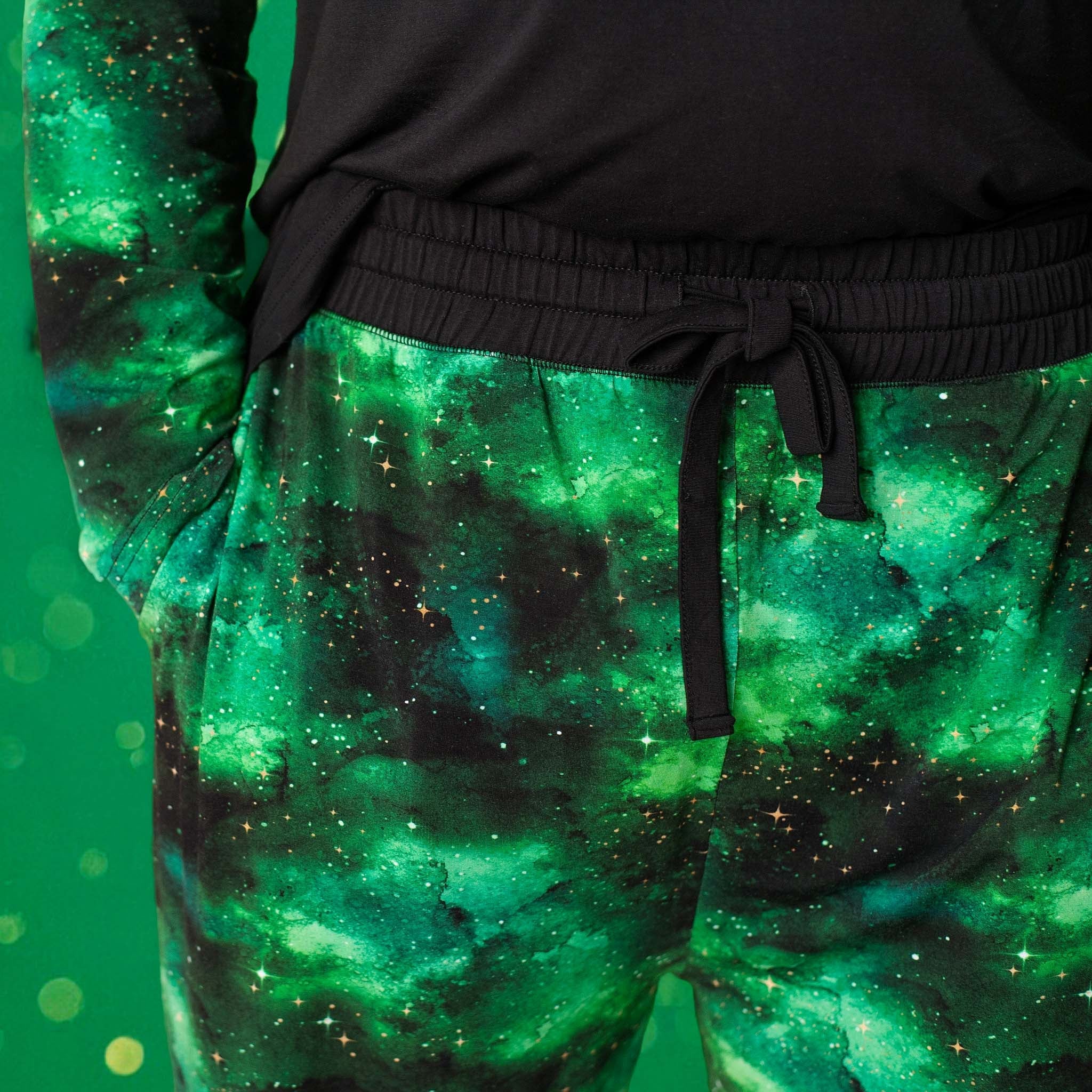 Wicked Cute | Green Galaxy Elixir | Men’s Bamboo Lounge Pants
