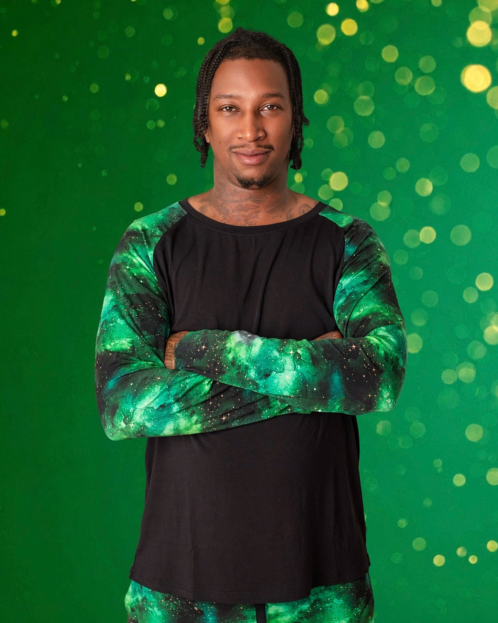 Wicked Cute | Green Galaxy Elixir | Adult Bamboo Raglan Top