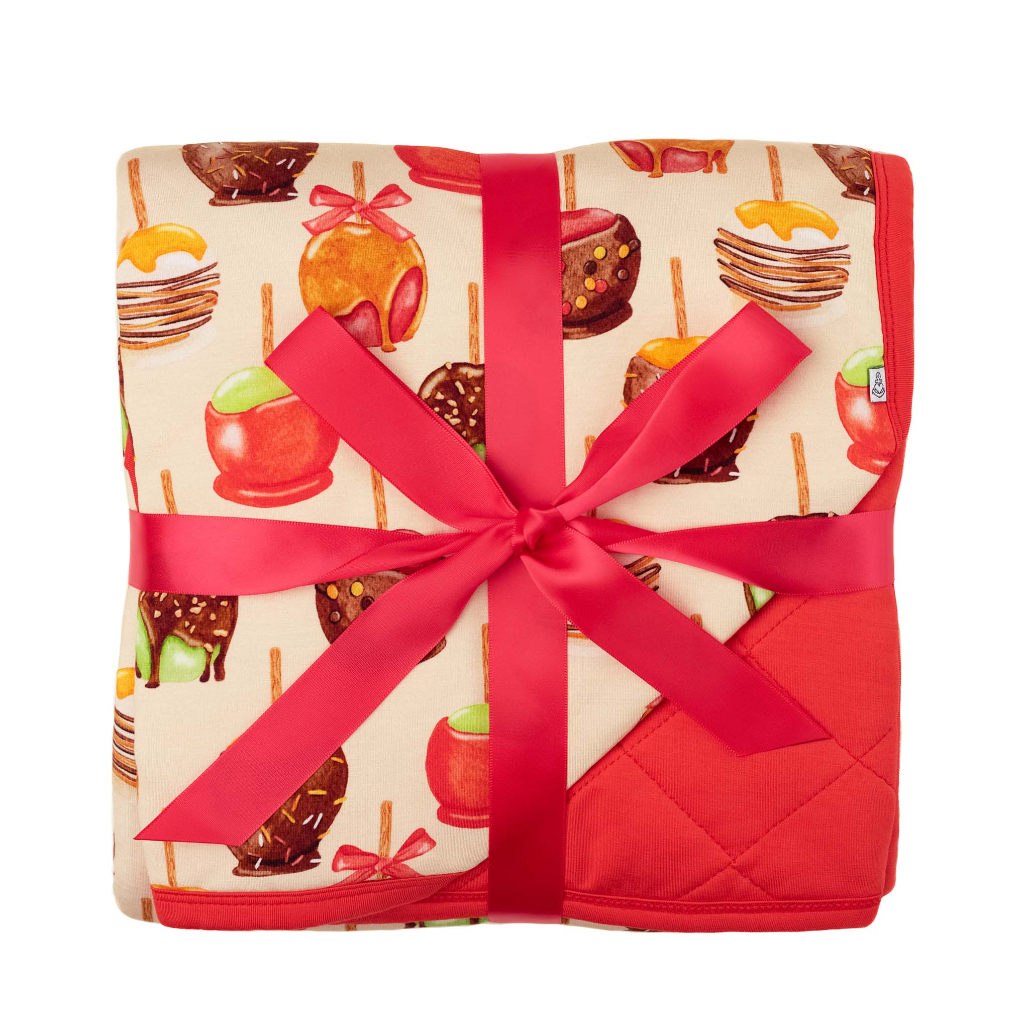 Candy Apples | Mini Quilted Bamboo Baby Blanket