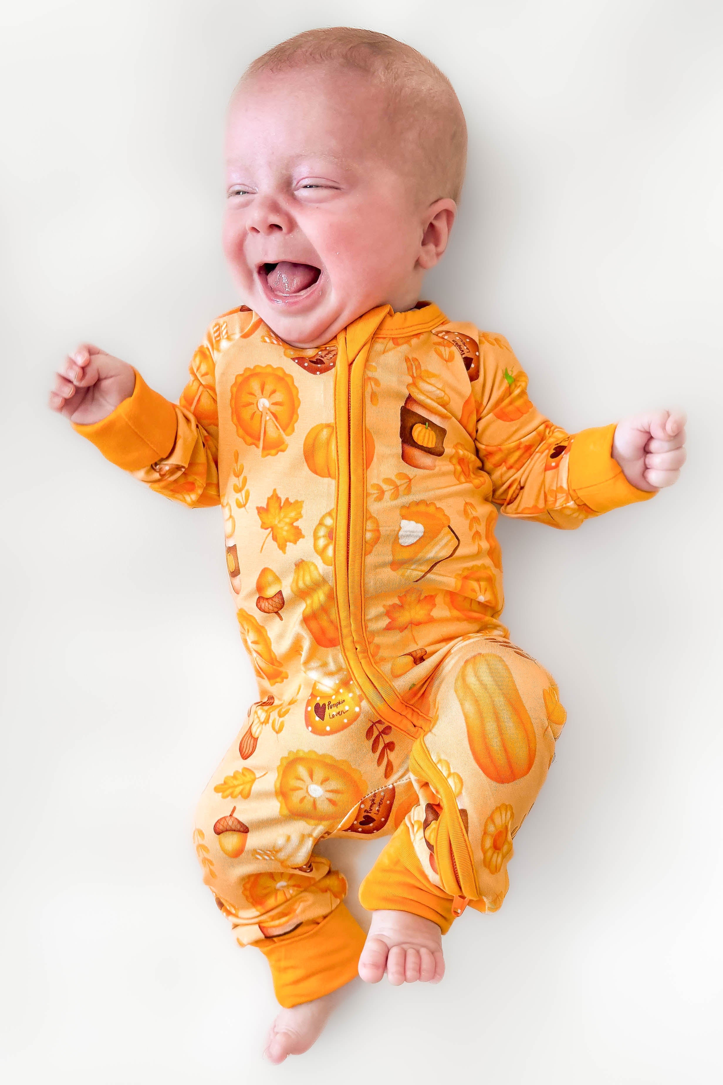 Pumpkin Lover | Convertible Bamboo Zipper Baby Pajamas