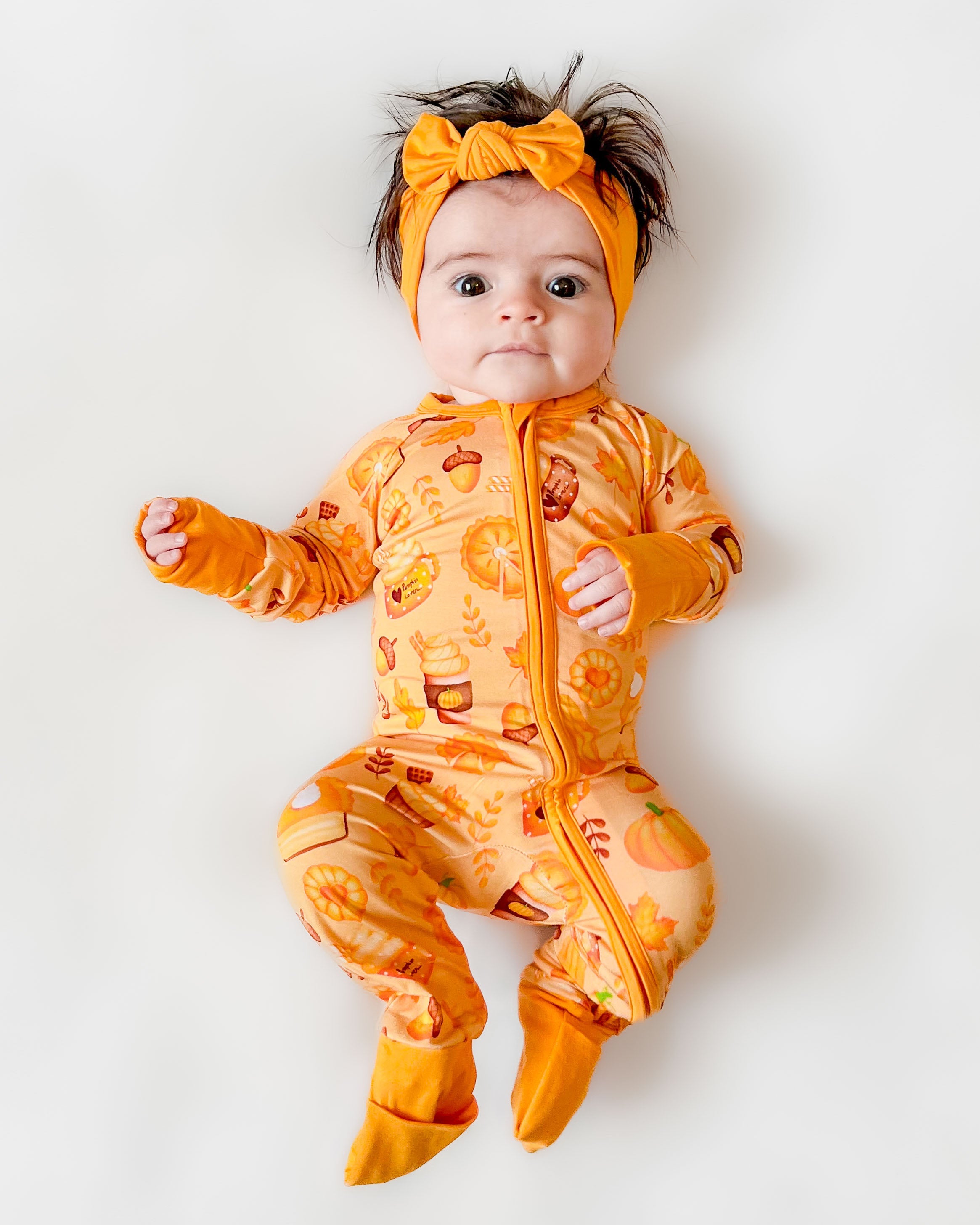 Pumpkin Lover | Convertible Bamboo Zipper Baby Pajamas