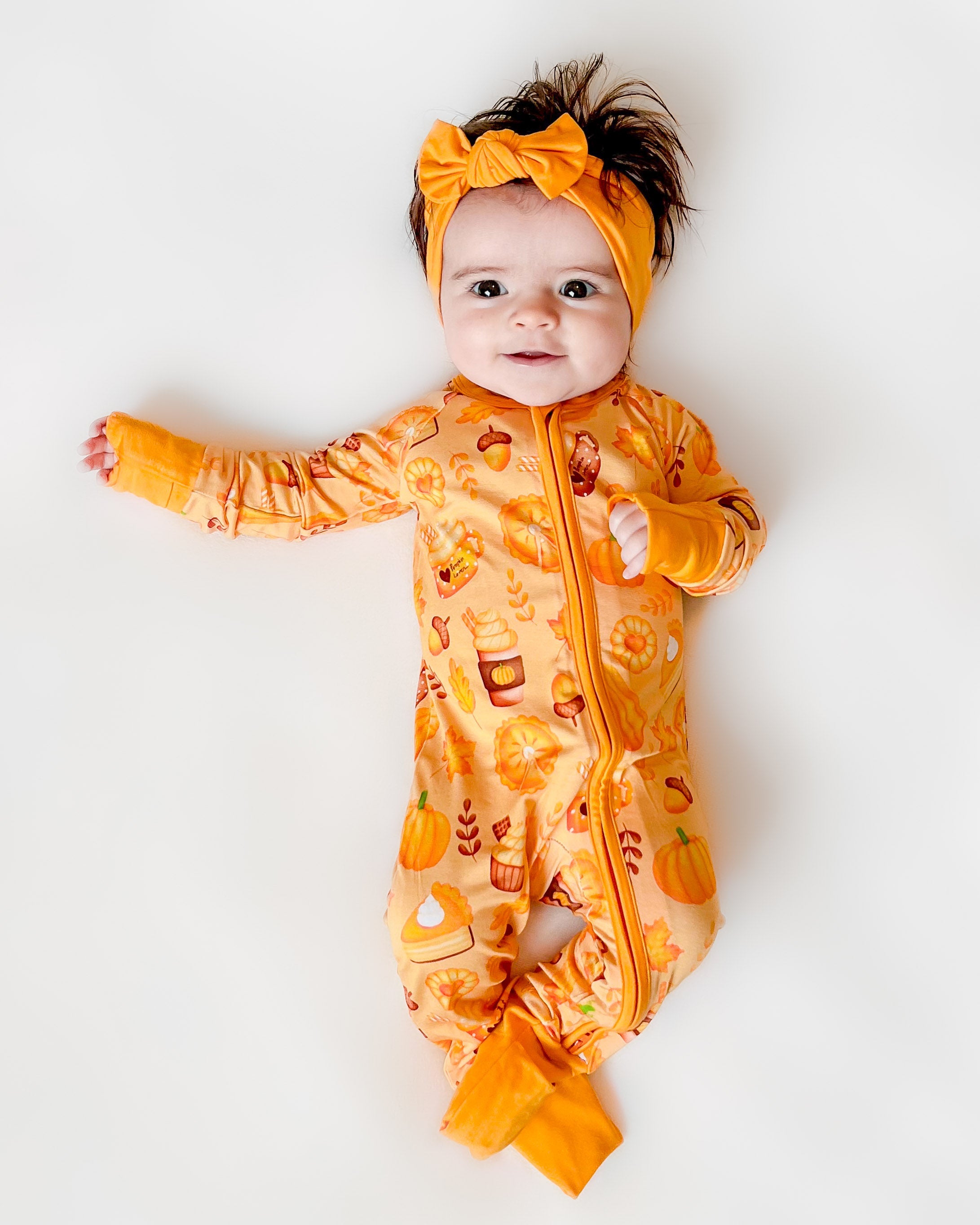 Pumpkin Lover | Convertible Bamboo Zipper Baby Pajamas