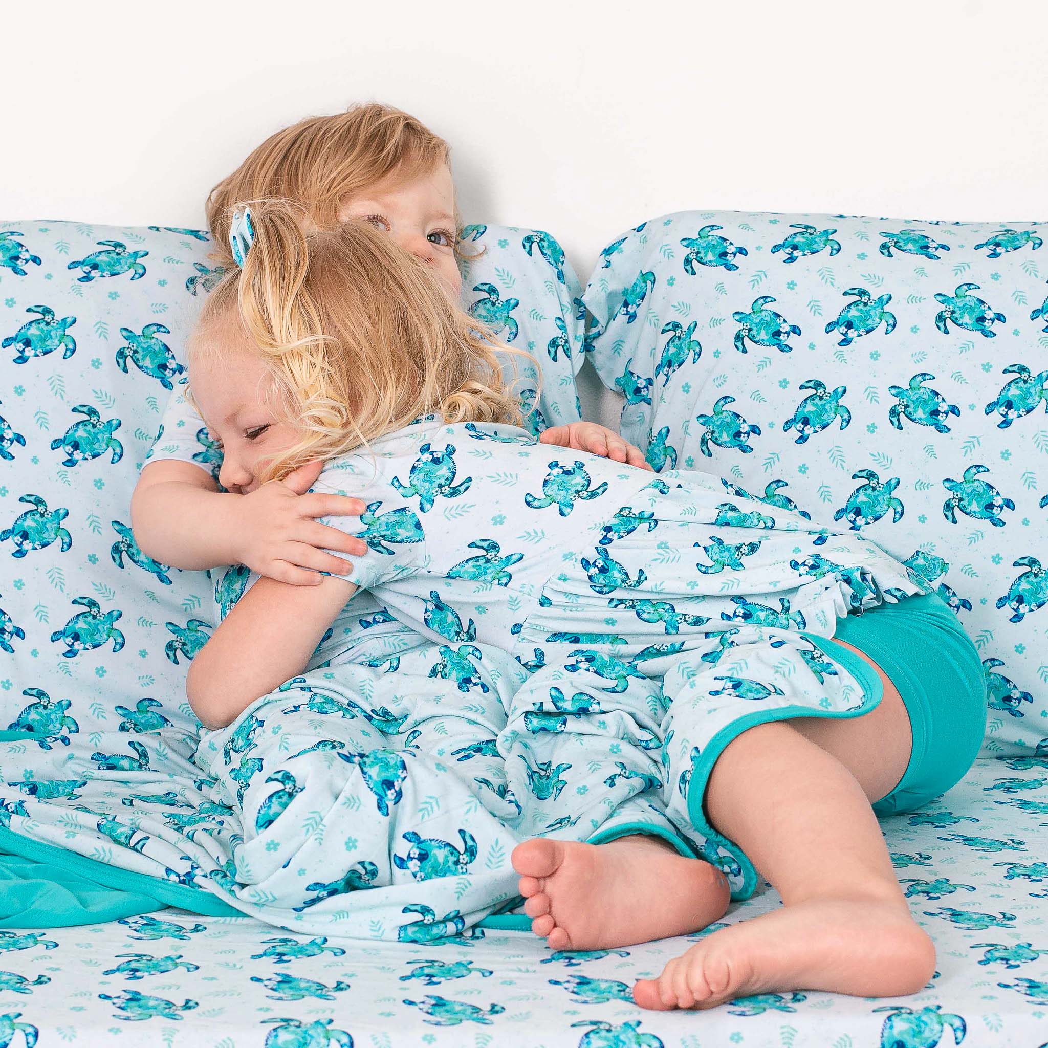 Sea Turtles | Double Layer Bamboo Toddler Blanket