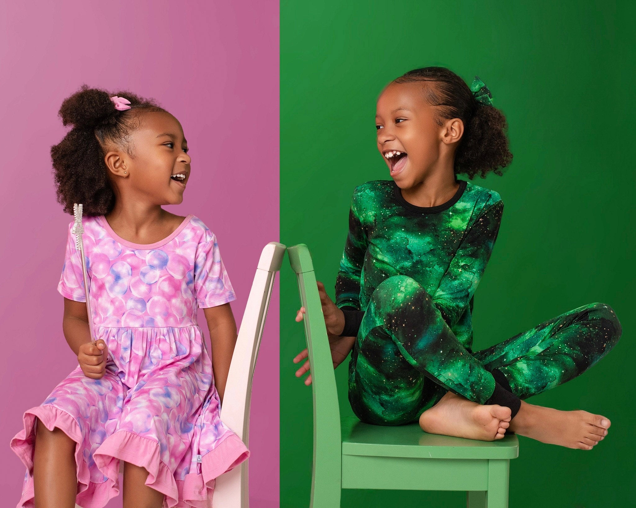 Wicked Cute | Bubbles | Bamboo Ruffle Twirl Dress & Shorts
