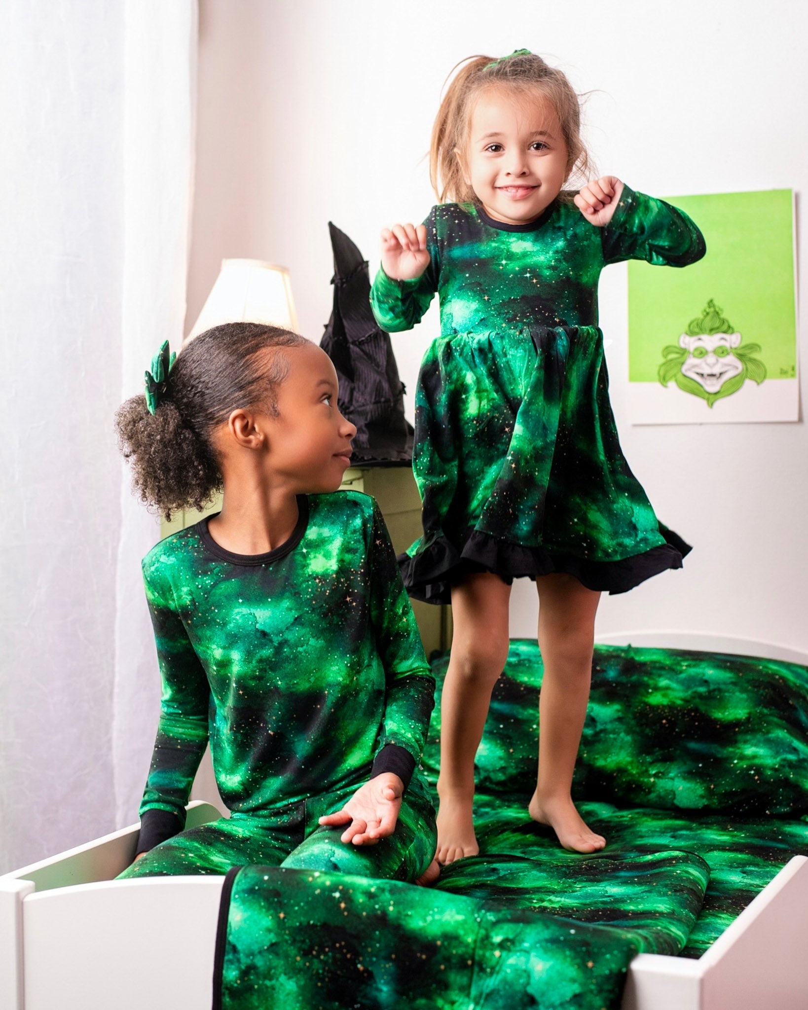 Wicked Cute | Green Galaxy Elixir | Bamboo Two-piece Pajamas