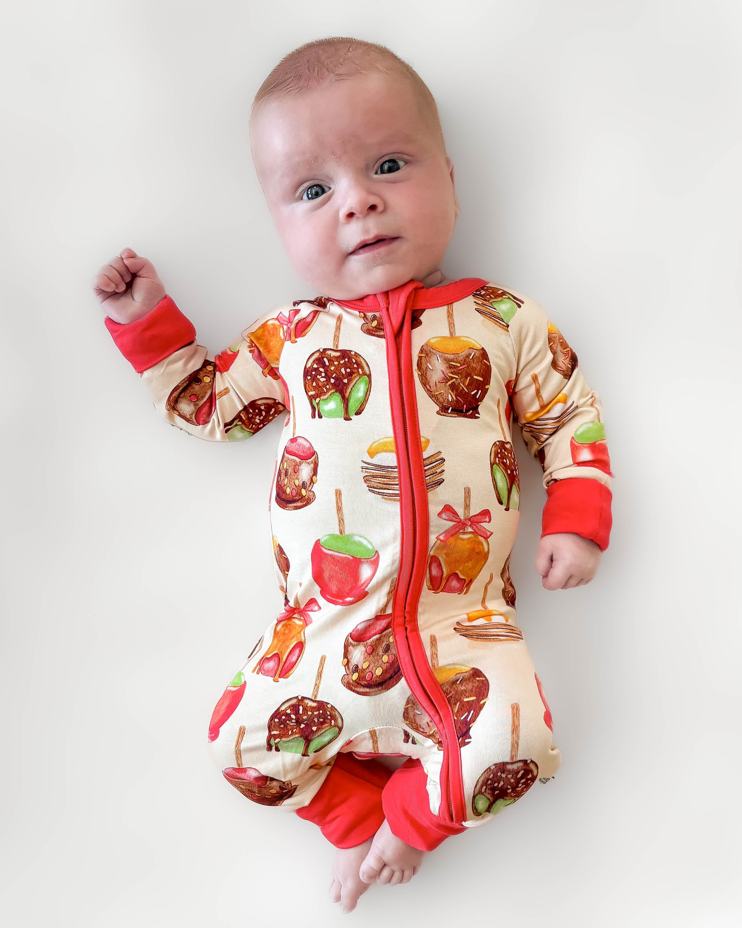 Candy Apples | Convertible Bamboo Zipper Baby Pajamas