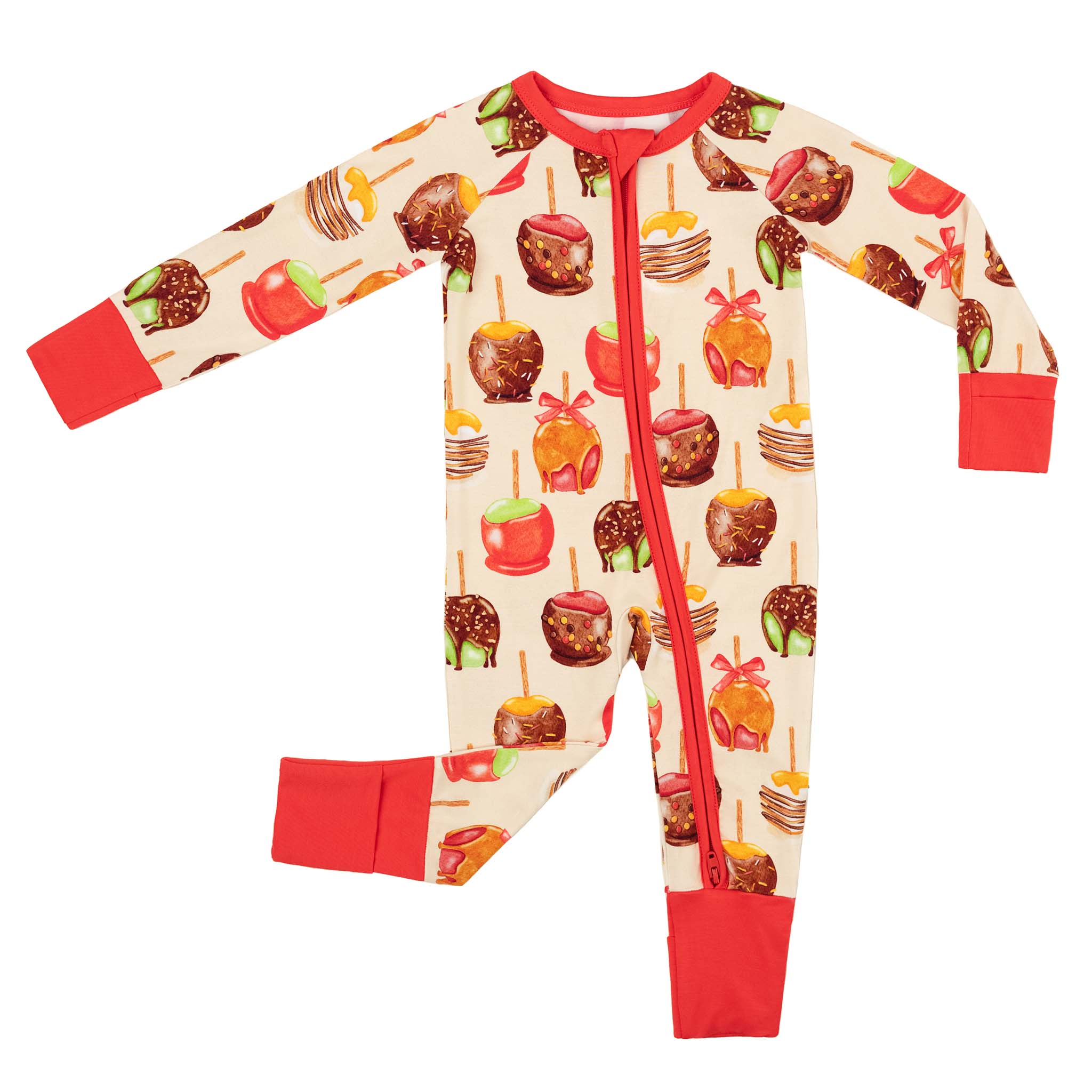 Candy Apples | Convertible Bamboo Zipper Baby Pajamas