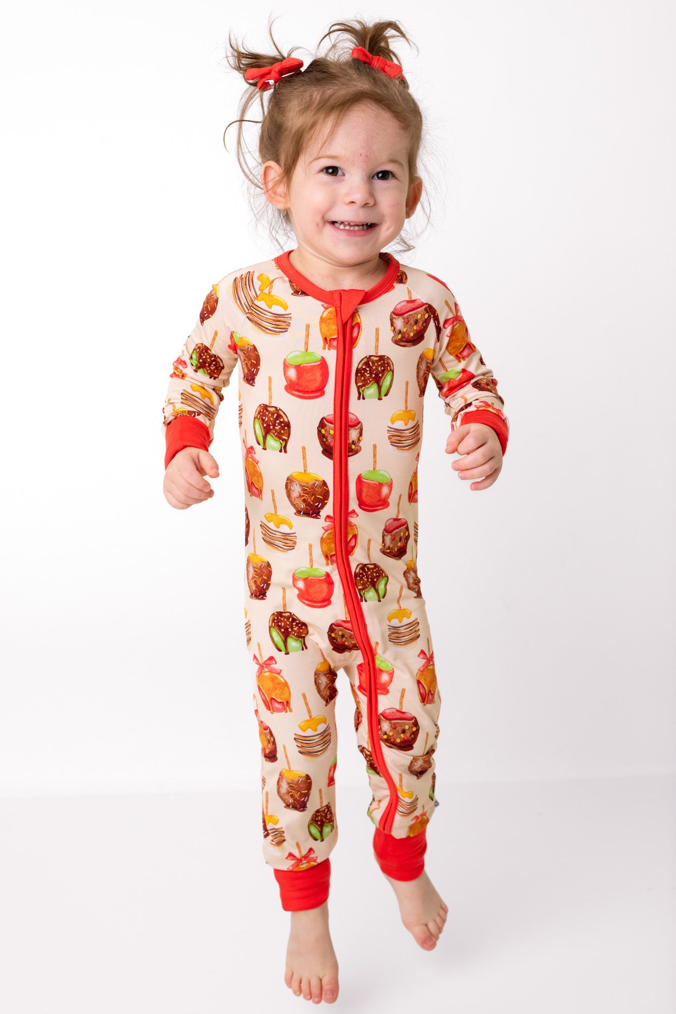 Candy Apples | Convertible Bamboo Zipper Baby Pajamas