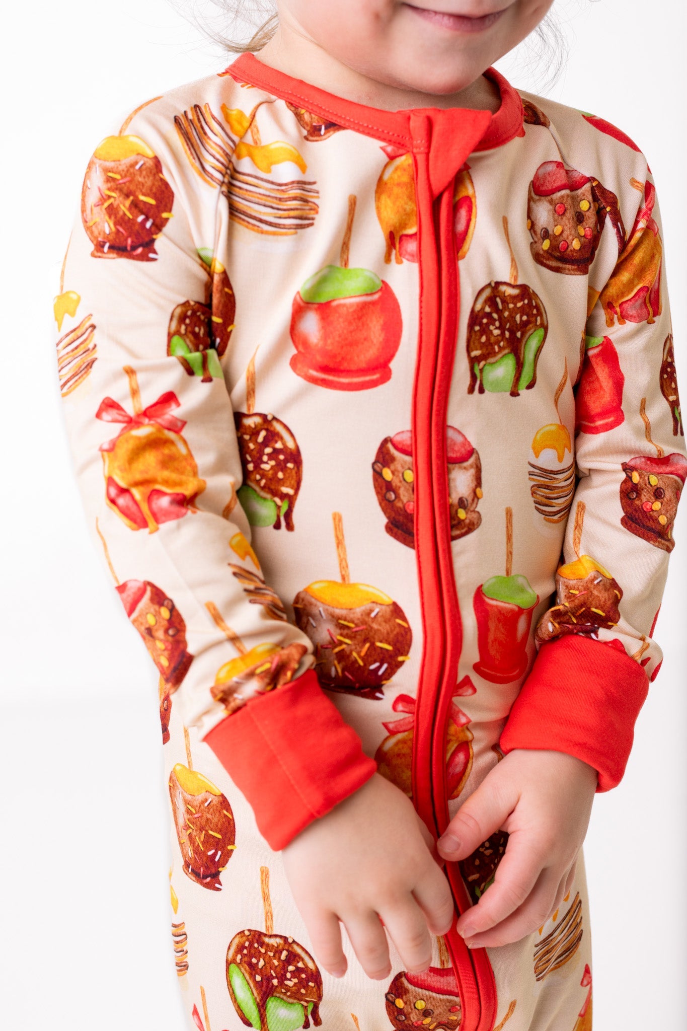 Candy Apples | Convertible Bamboo Zipper Baby Pajamas