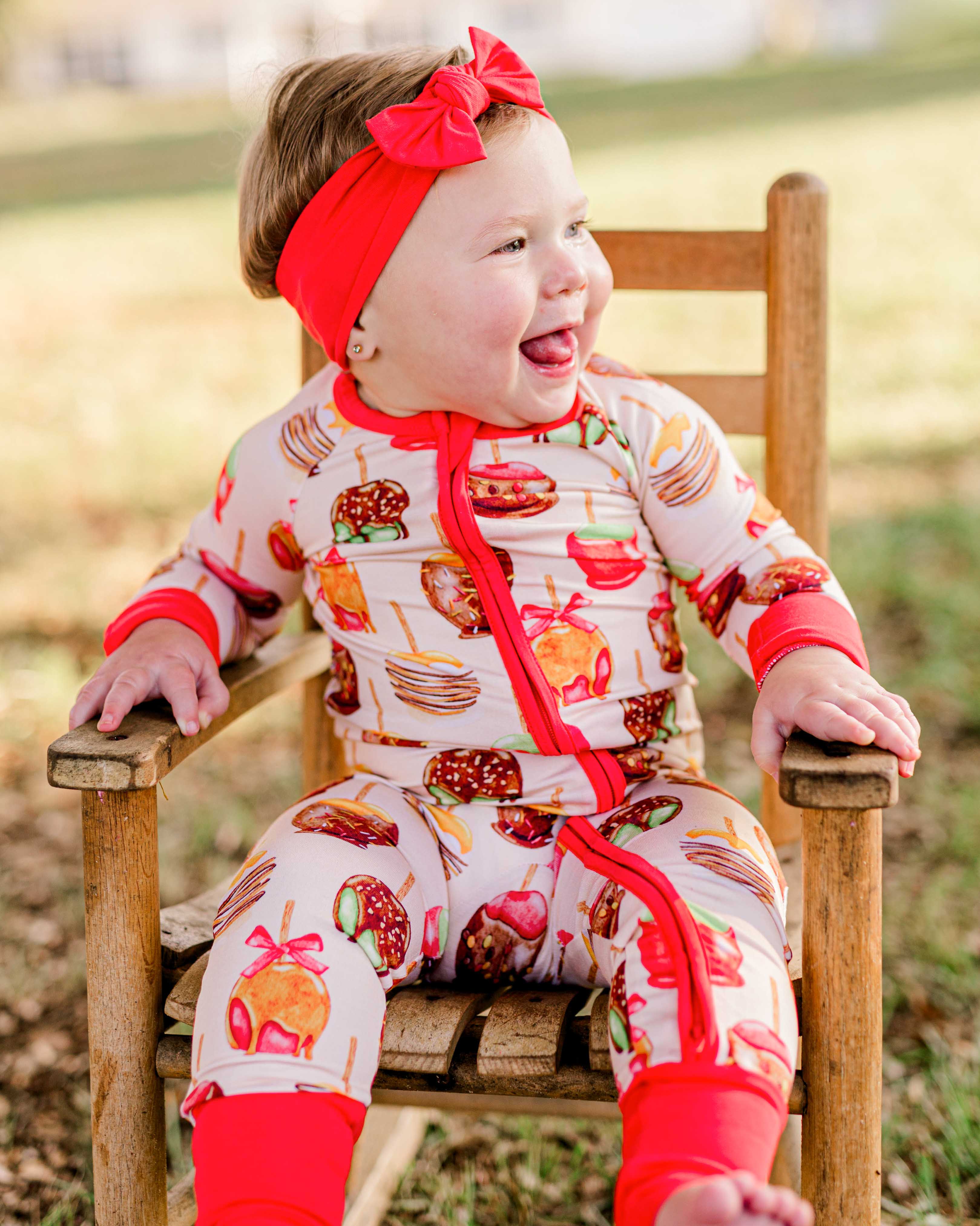 Candy Apples | Convertible Bamboo Zipper Baby Pajamas