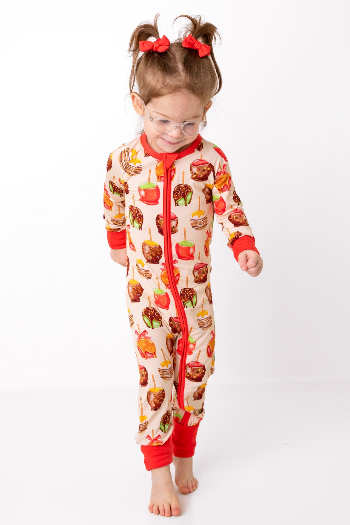 Candy Apples | Convertible Bamboo Zipper Baby Pajamas