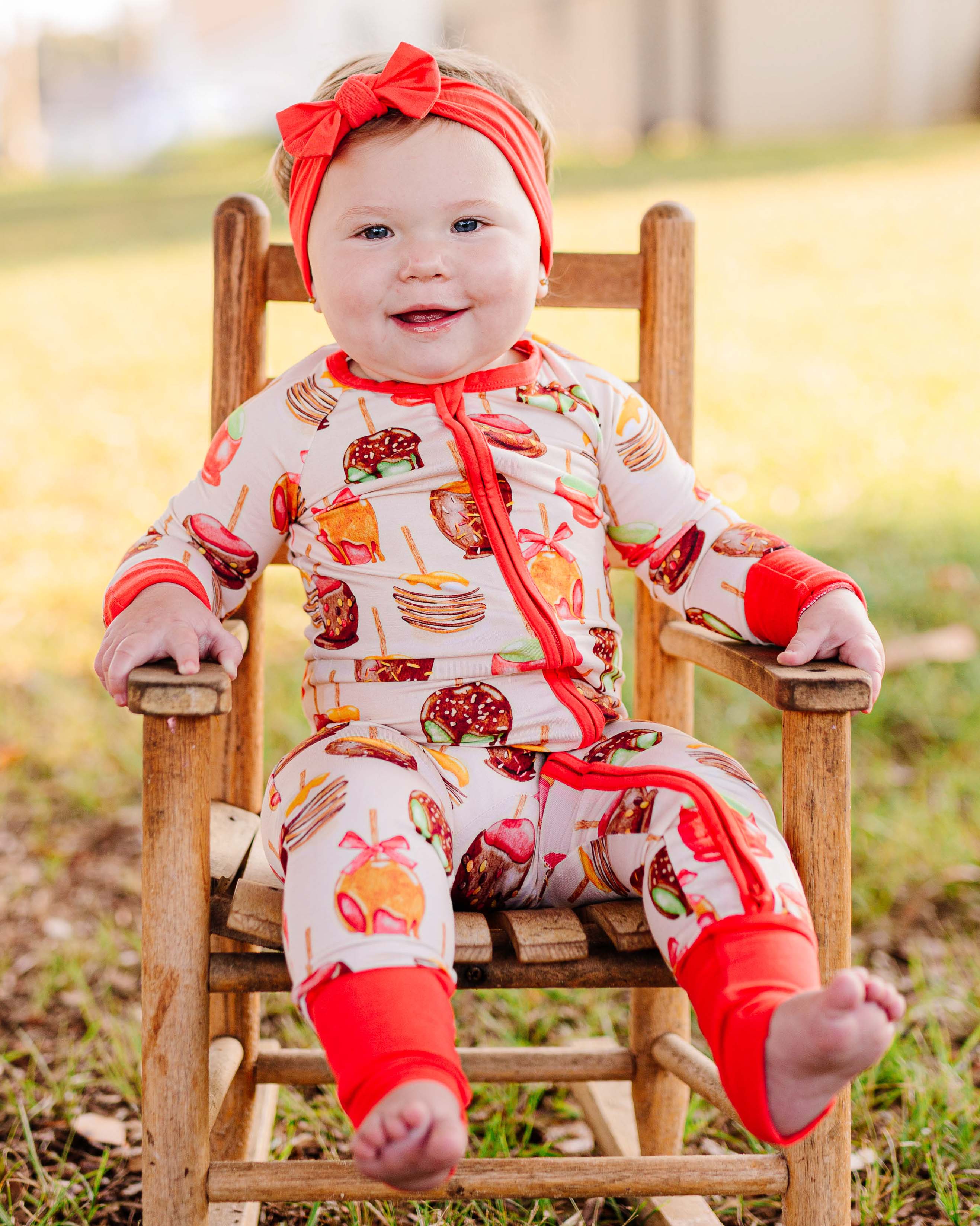 Candy Apples | Convertible Bamboo Zipper Baby Pajamas