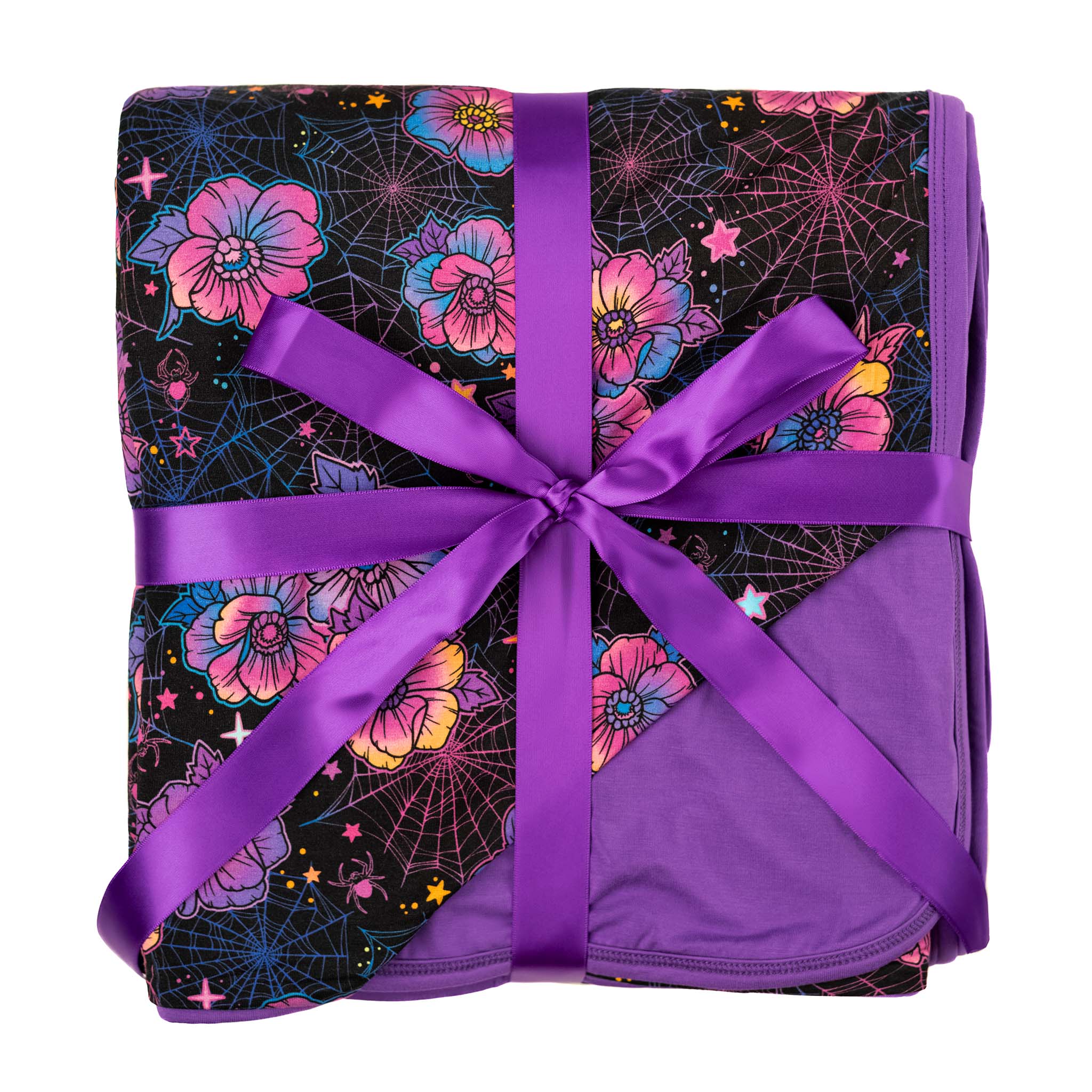 Halloween | Violet Webs | Double Layer Bamboo Adult Blanket