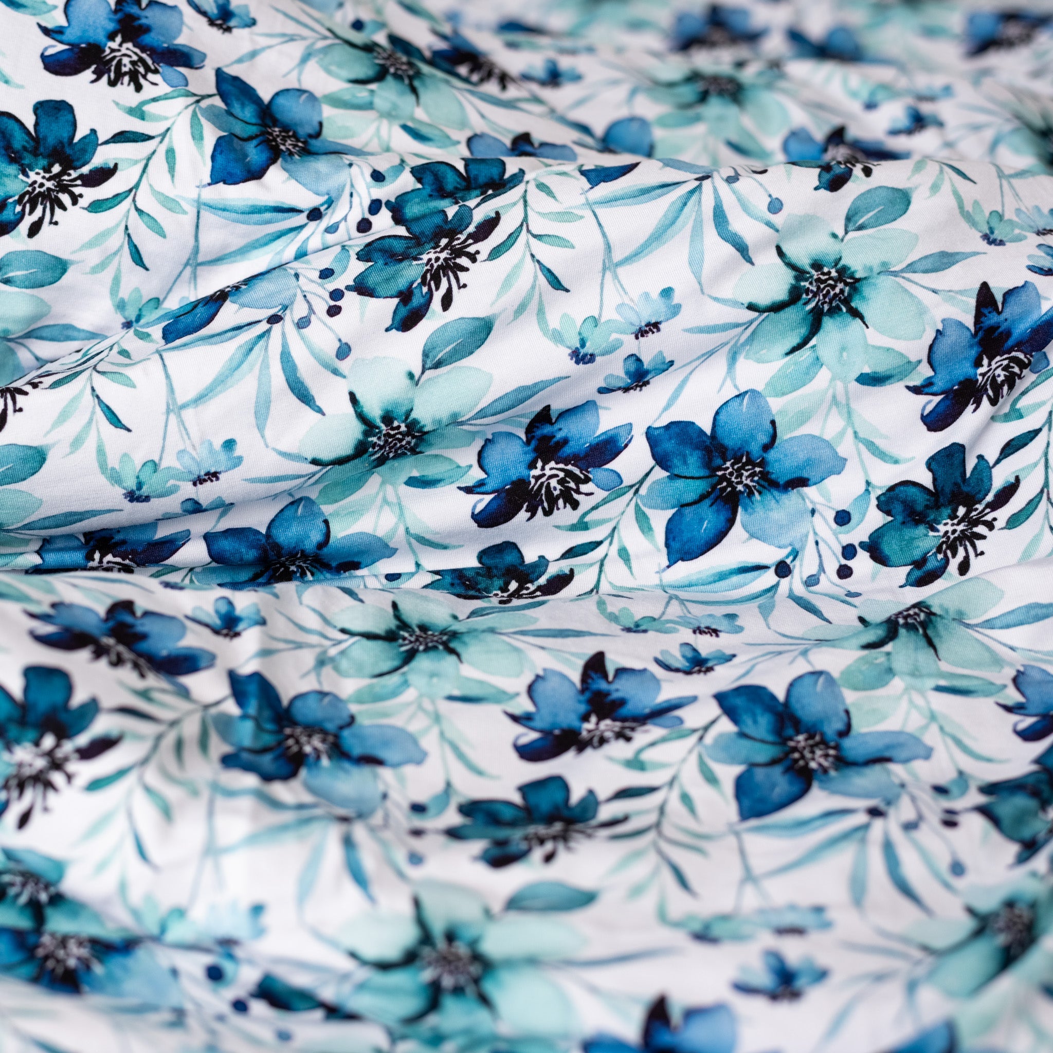 Azure Petals | Quilted Bamboo Toddler Blanket