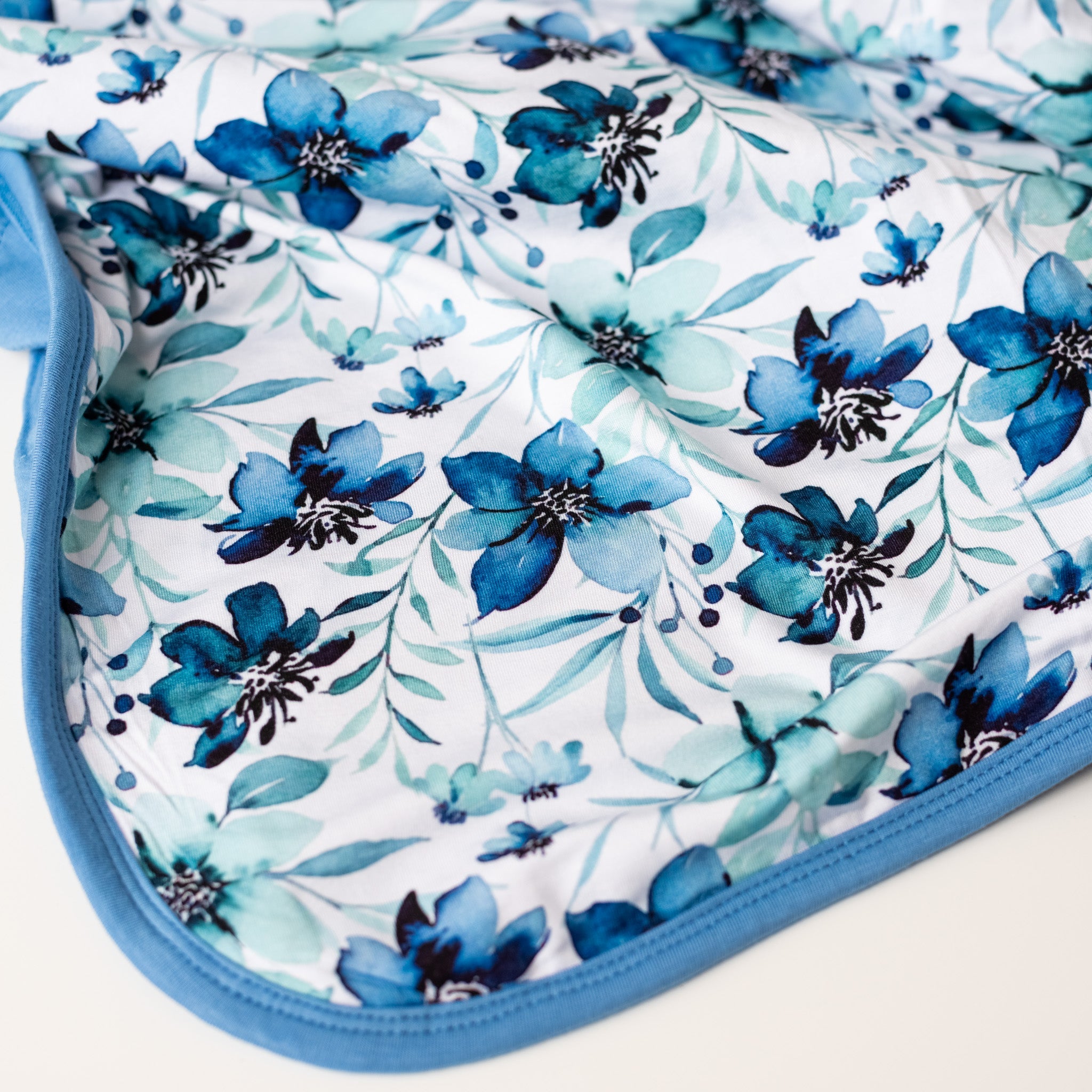 Azure Petals | Quilted Bamboo Toddler Blanket