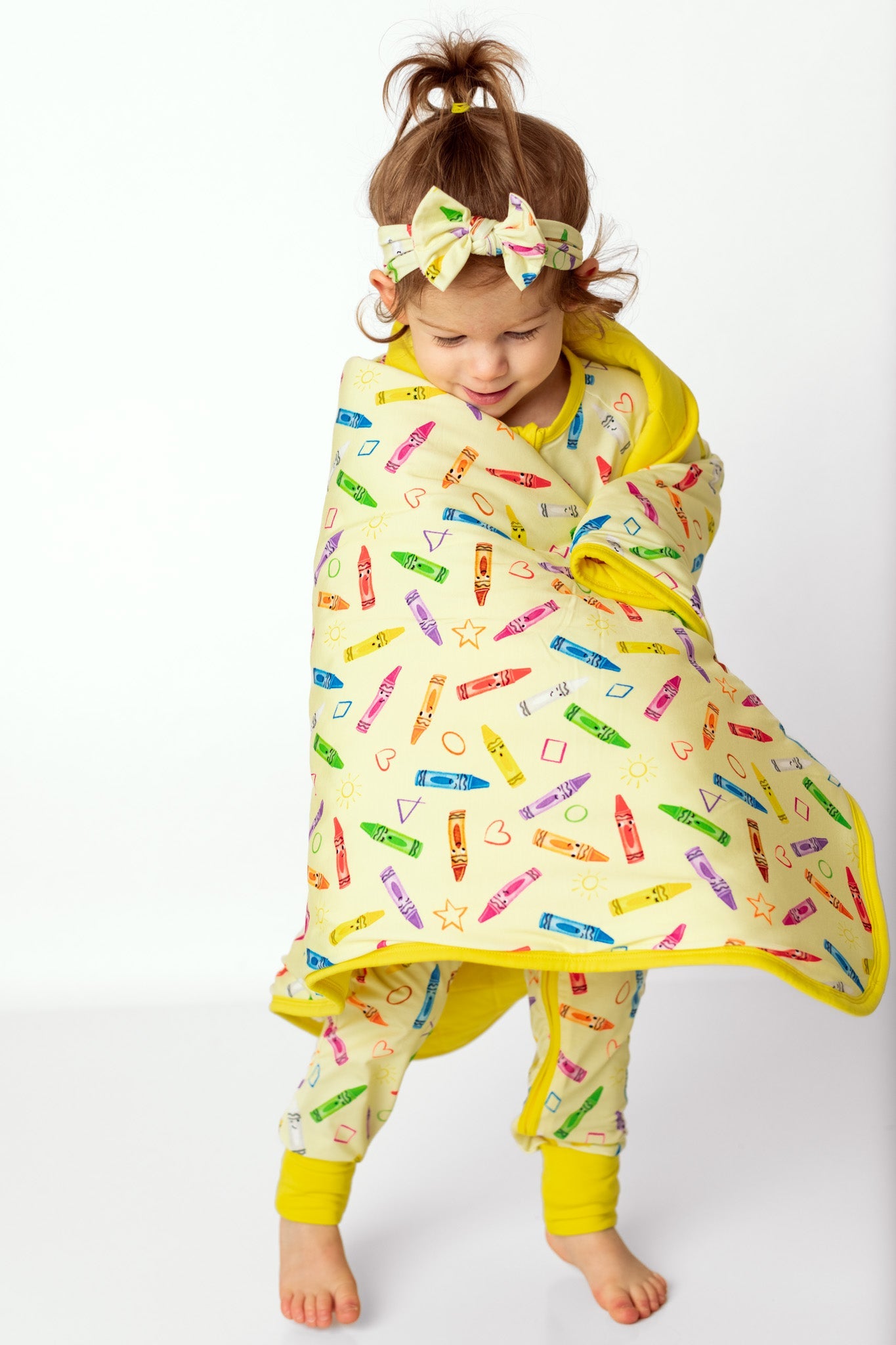 Crayon Crew | Mini Quilted Bamboo Baby Blanket