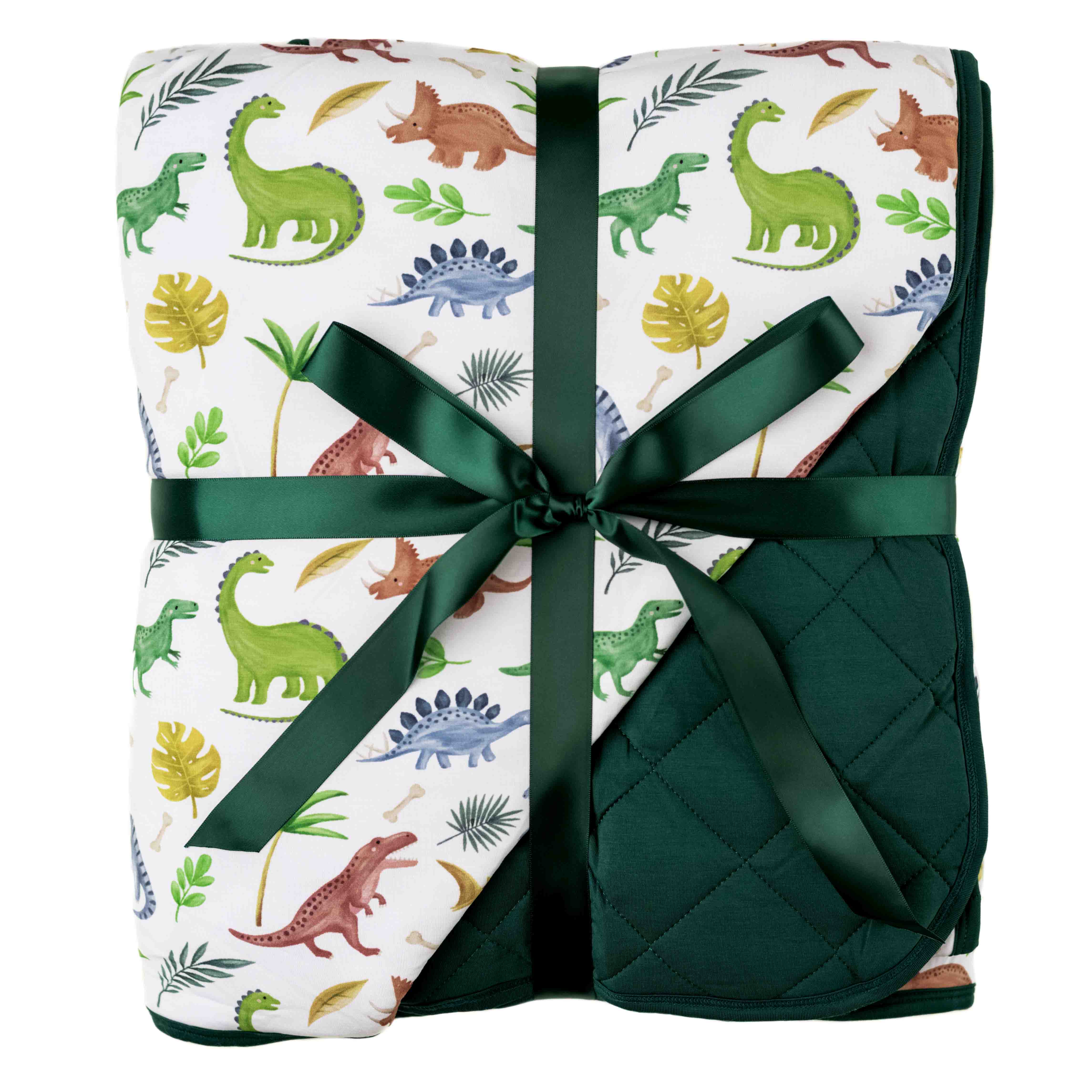 Dinosaur Land | Quilted Bamboo Toddler Blanket