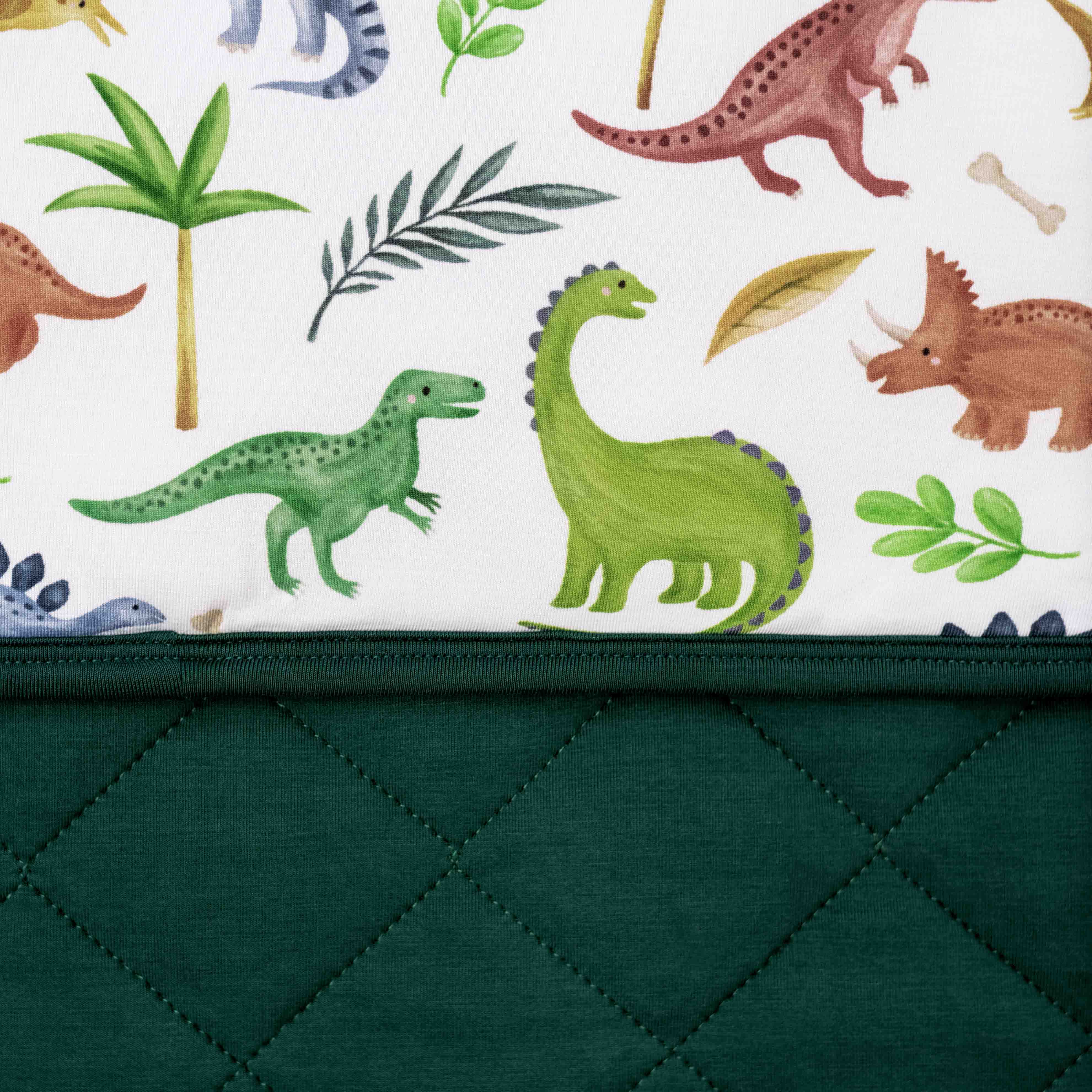 Dinosaur Land | Mini Quilted Bamboo Baby Blanket