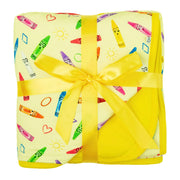 Crayon Crew | Mini Quilted Bamboo Baby Blanket