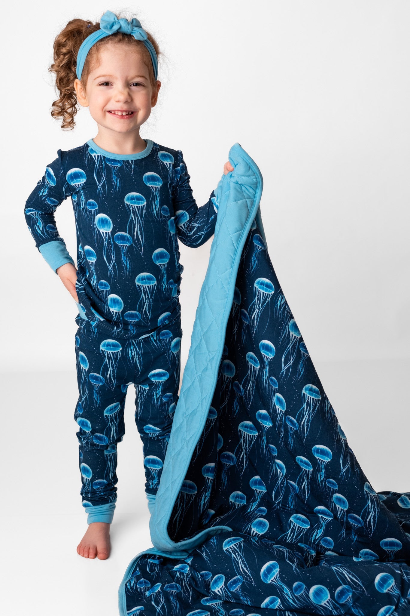 Blue Jellies | Quilted Bamboo Toddler Blanket