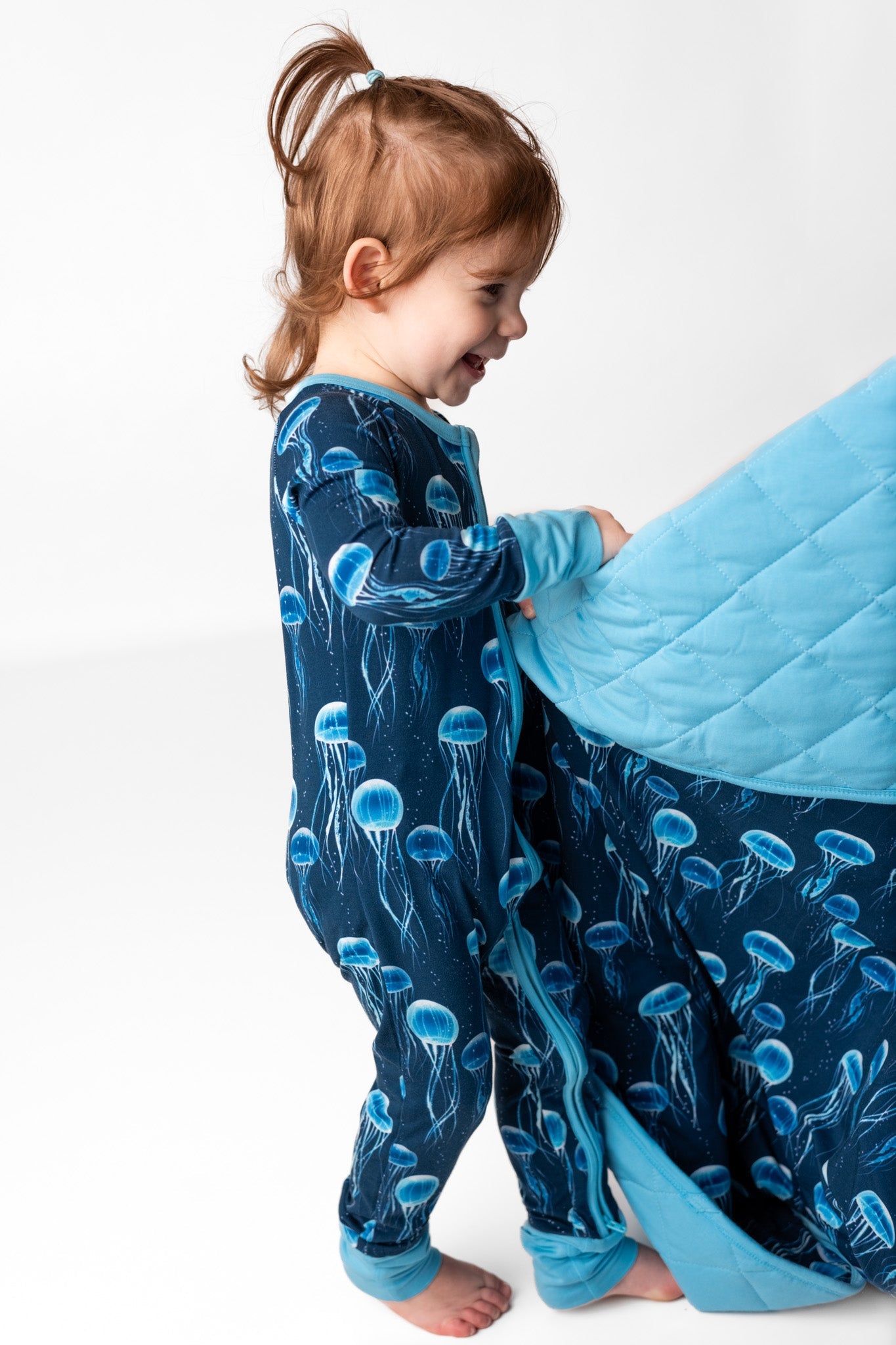 Blue Jellies | Quilted Bamboo Toddler Blanket