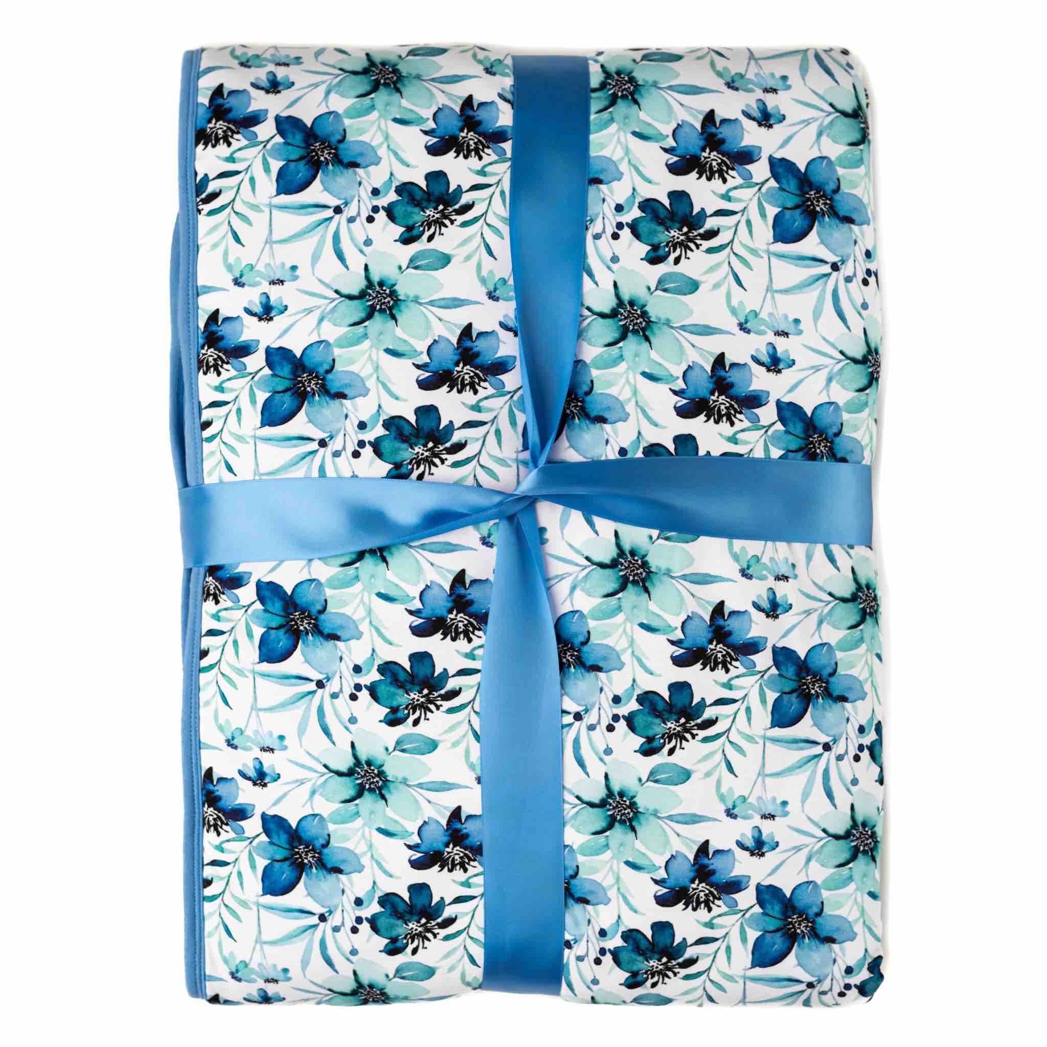 Azure Petals | Quilted Bamboo Toddler Blanket
