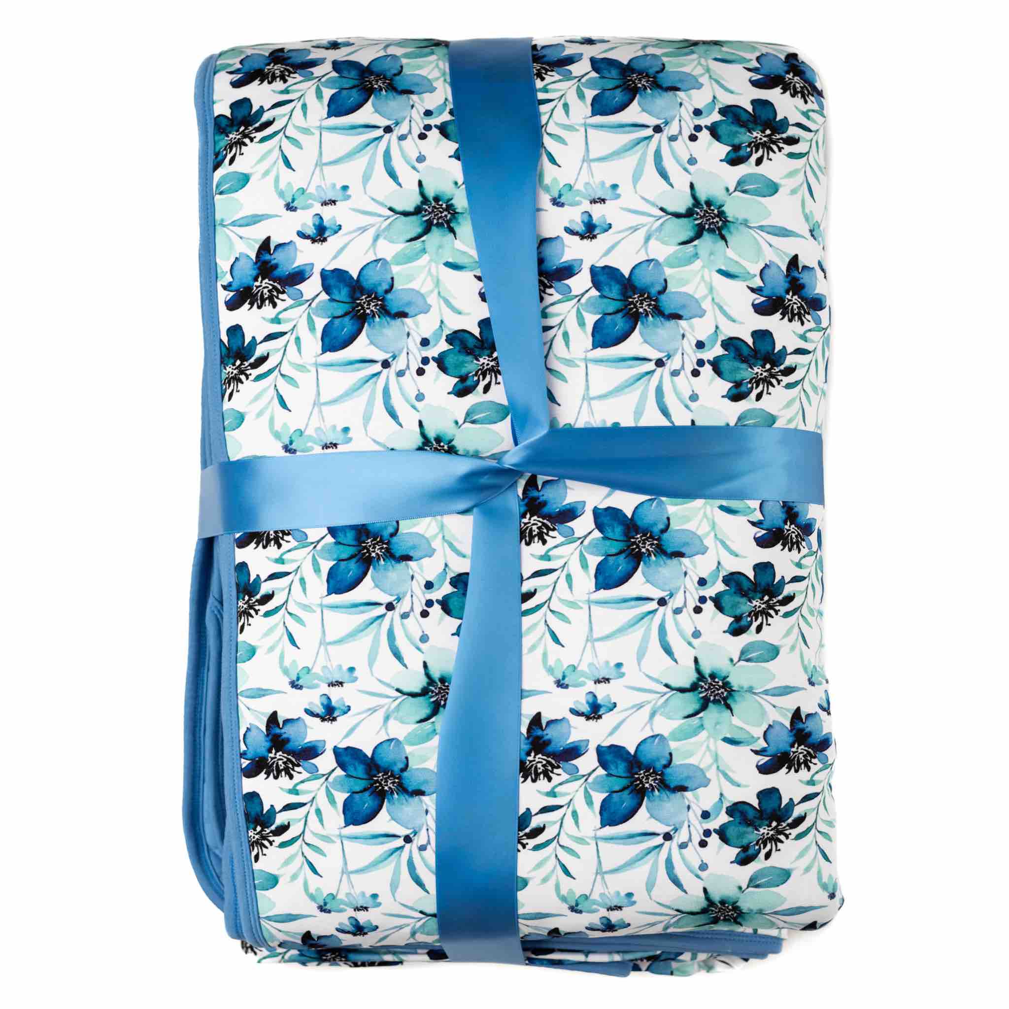 Azure Petals | Quilted Bamboo Adult Blanket
